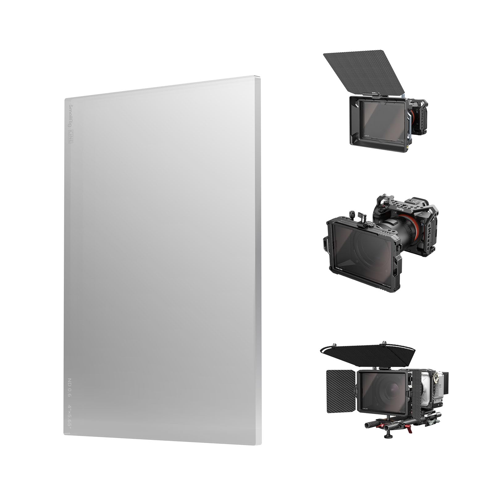 Smallrig 4 X 5.65 Nd 0.6 (2 Stop) Filter, Square Neutral Density Filter, 4Mm Thick Multi Layer Coated B270 Optical Glass, 25% Li