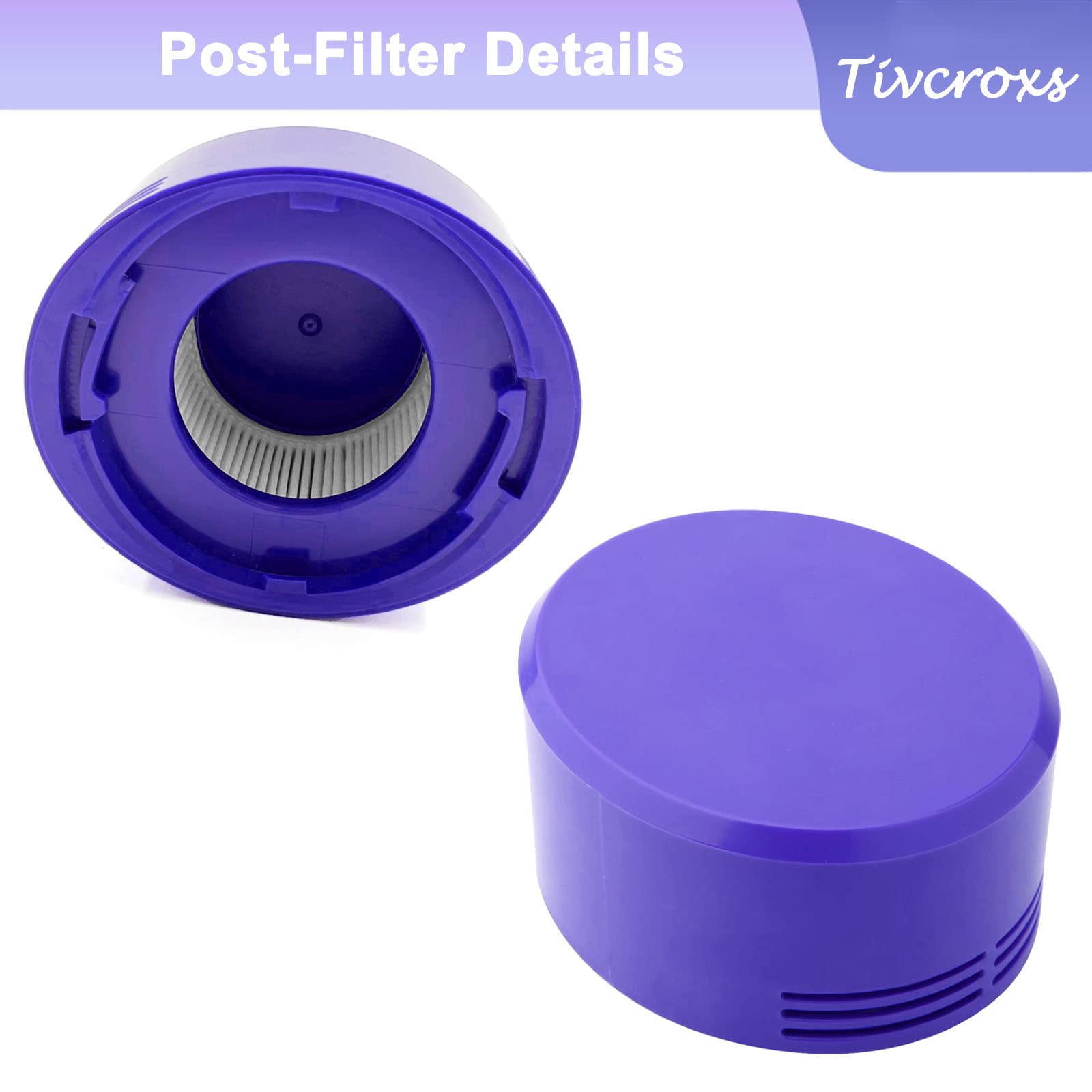 Tivcroxs 4 Pack V8 Vacuum Filters Replacement Kit Compatible With Dyson V7, V8 Animal And Absolute Vacuum, Compare To Part 96566
