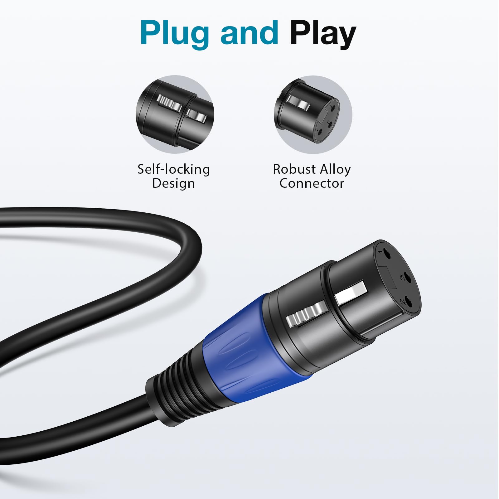 Innogear Xlr Microphone Cables, 25 Feet 6 Pack Oxygen Free Copper Male To Female 3 Pin Balanced Xlr Mic Cables Cord For Speaker