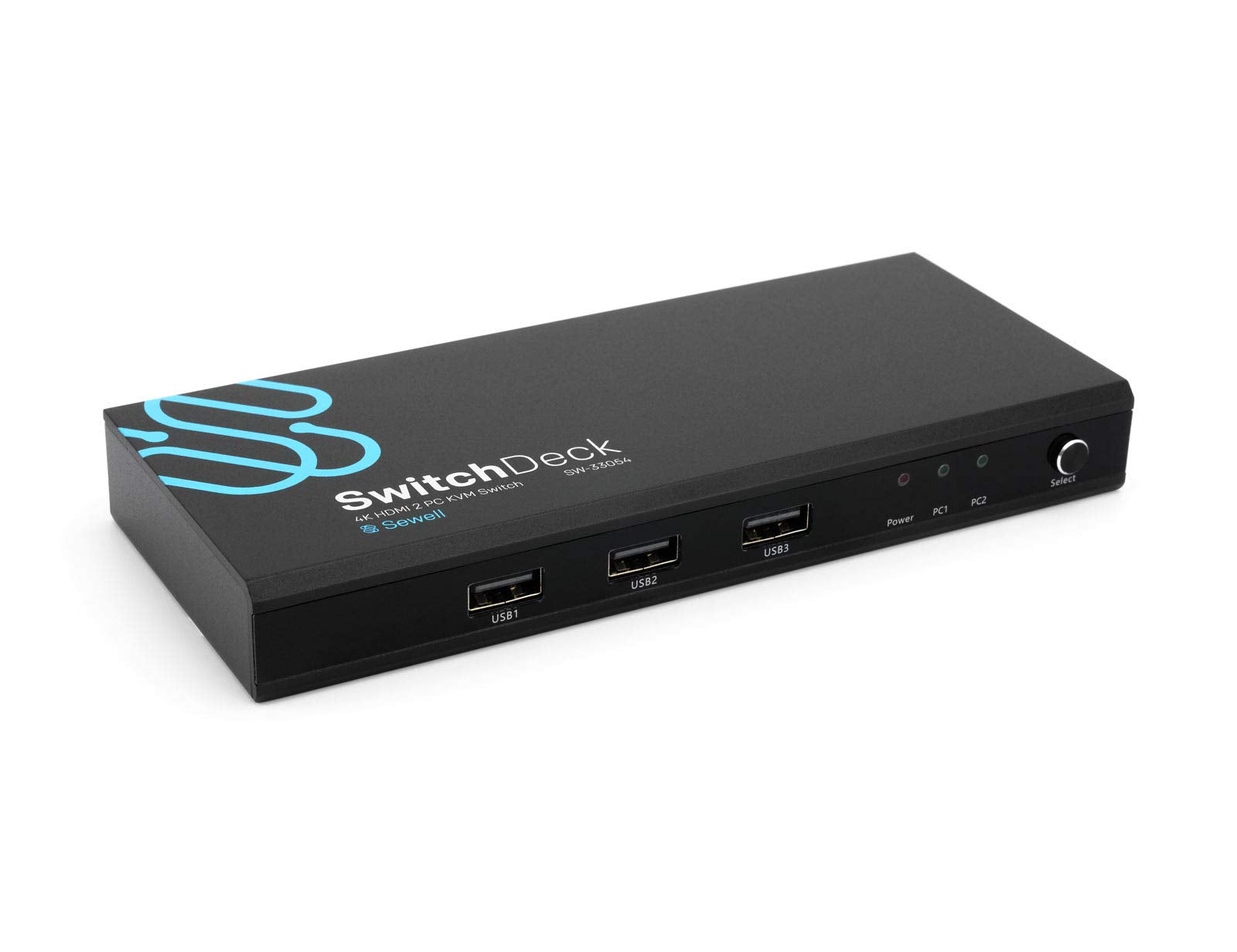 Switchdeck 4K Hdmi Kvm Switch By Sewell, Switch Easily Between Two Pcs/Macs/Gaming Consoles (Sw 33054)
