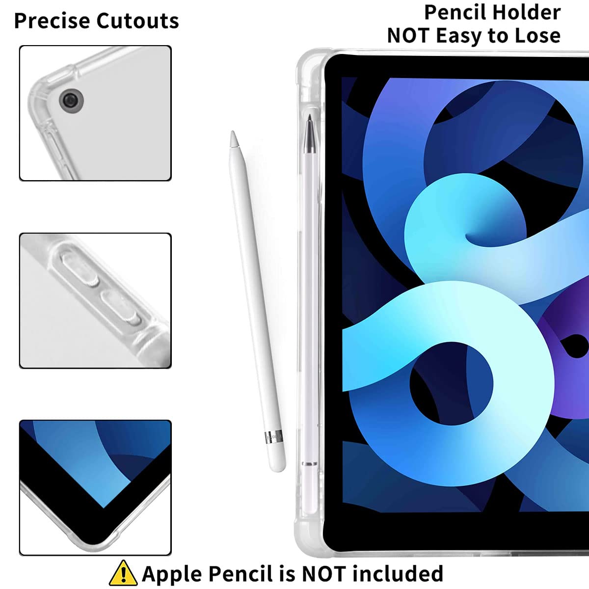 Maycari White Daisy Case For Ipad 9.7 Inch 2017/2018 With Pencil Holder, Cute Ipad 5Th/6Th Generation Protective Case With Soft