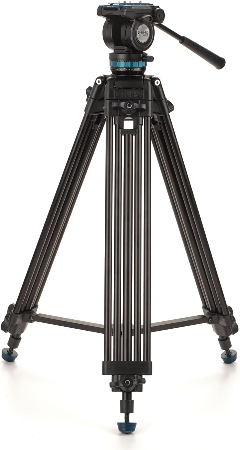 Benro KH25PC Video Tripod with Head, 15lb Payload, Continuous Pan Drag, Anti-Rotation Camera Plate (KH25PC)