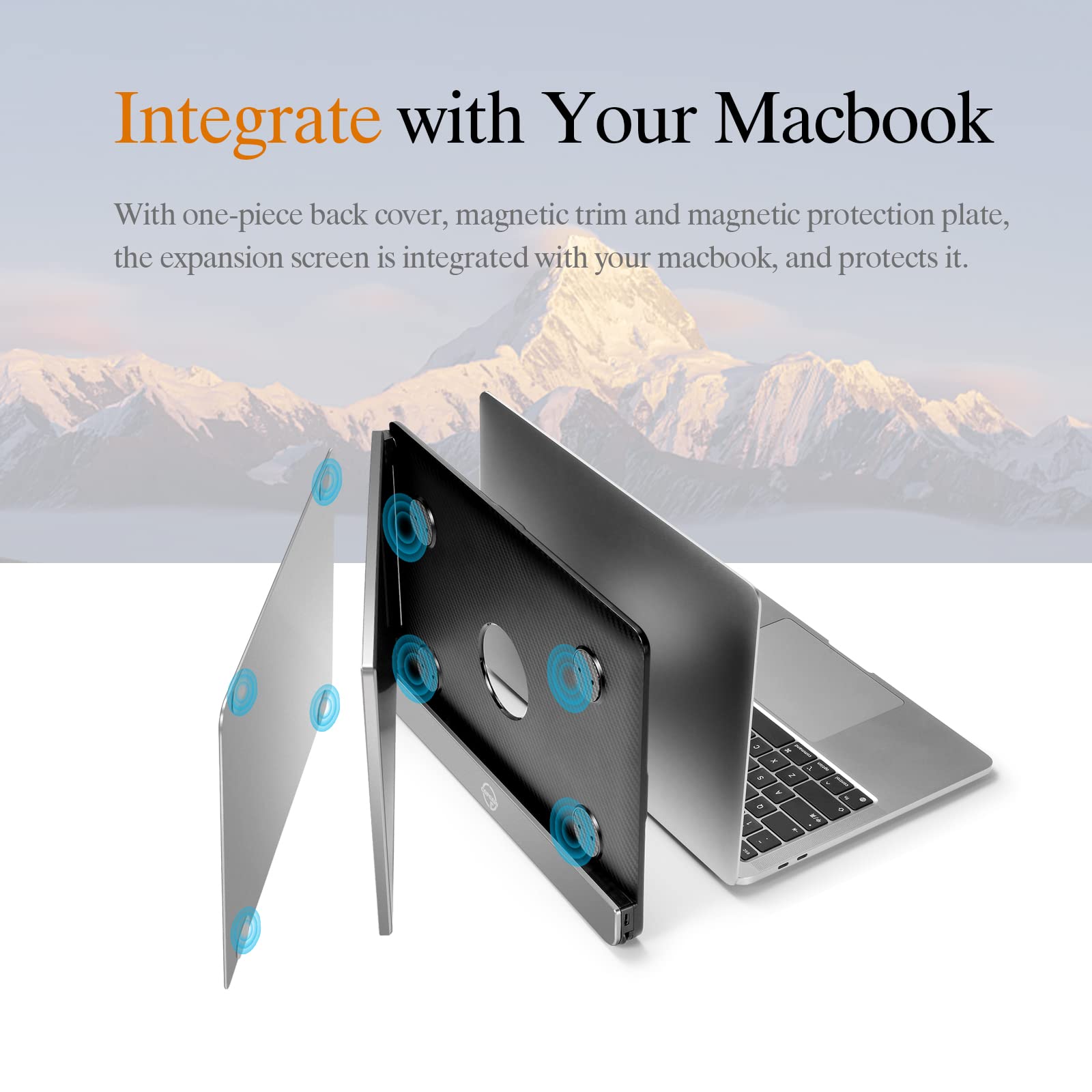 Joyreal Portable Monitor For Laptop Mac Usb Dual Screen Extender 12'' Fhd 1080P Second Travel Display For 13.3'' Macbook Pro Air