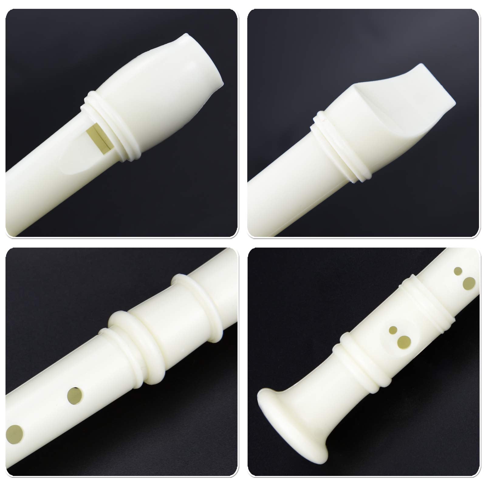 12 Pack 8 Hole Soprano Recorders Descant Flute With Cleaning Rod German Style For Beginner Graduation Or Back To School Gift (Wh