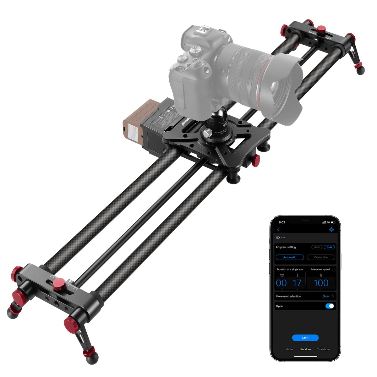 NEEWER 31.5/80cm Motorized Camera Slider, App Wireless Control DSLR Ca ...