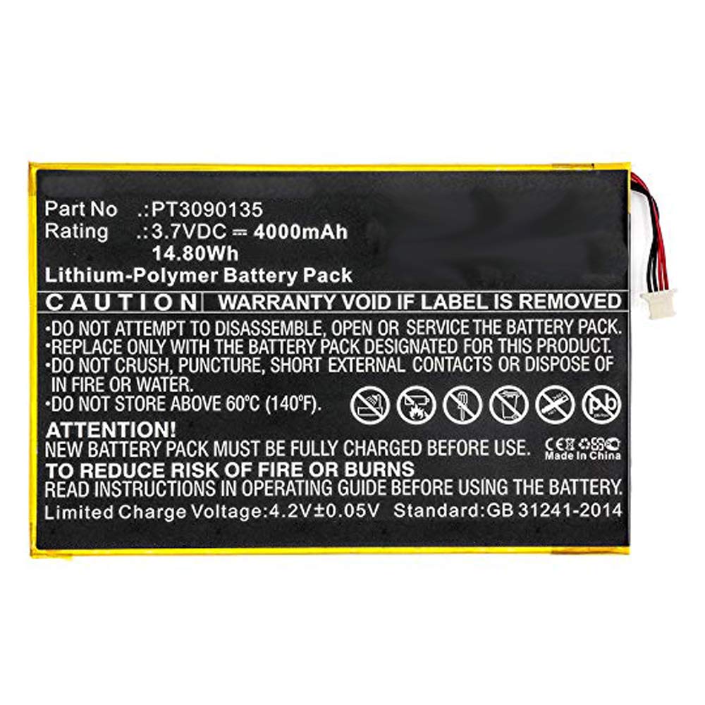Mpf Products 4000Mah Pt3090135 Battery Replacement Compatible With Rca Galileo Pro 11.5'' Rct6513W87, Viking Pro 10    Rct6303W8