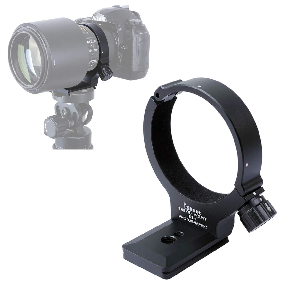 Ishoot Improved Lens Collar Tripod Mount Ring For Nikon Rt 1 Nikkor Af S 300Mm F/4E Pf Ed Vr & Af S 70 200Mm F/4G Ed Vr, Bottom