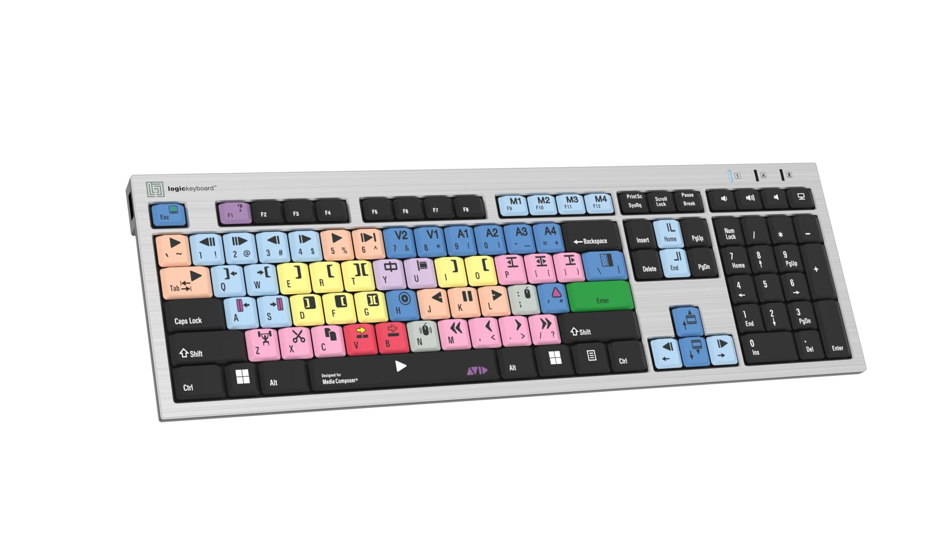 Logickeyboard Slimline Designed For Use With Avid Media Composer On Windows Pc  Classic Layout  P/N Lkbu-Mcom4-Ajpu-Us