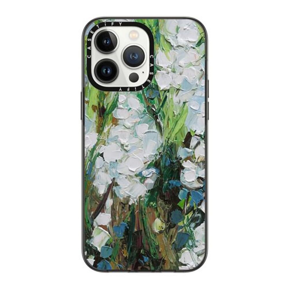 Casetify Compact Iphone 14 Pro Max Case [2X Military Grade Drop Tested / 4Ft Drop Protection]   Wild Squill Flowers   Clear Blac
