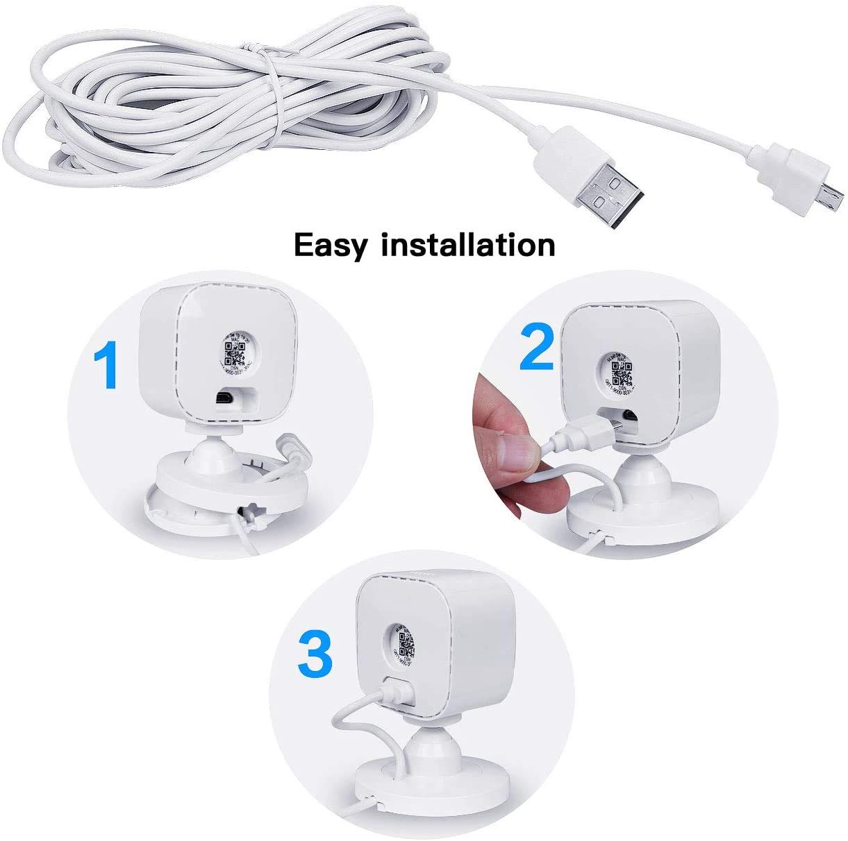 Vomenc 30Ft/9M Charger Cable For Blink Mini, Power Extension Usb Cable Compatible With Blink Mini Indoor Plug In Camera Extensio