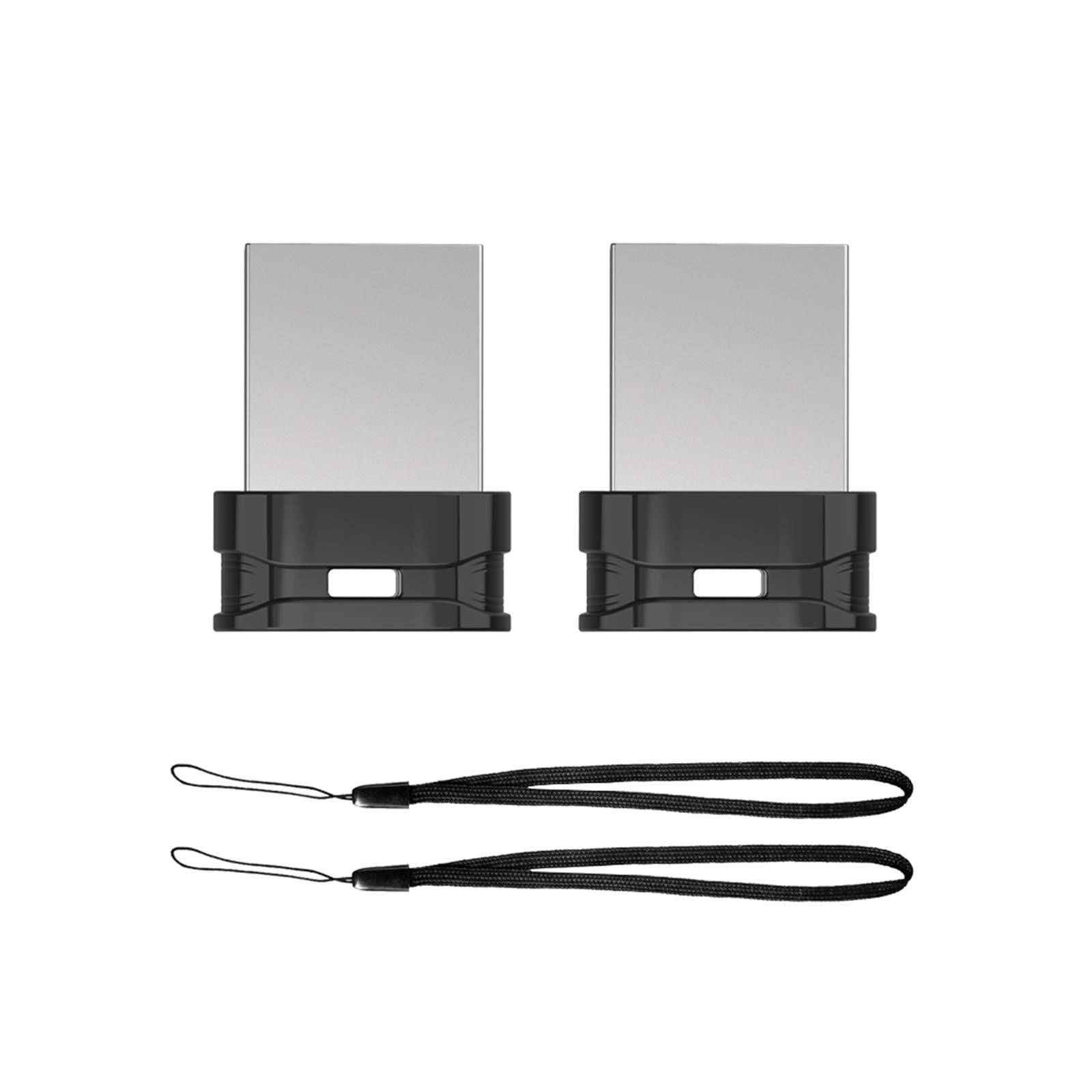 K&Zz 32Gb 2 Pack Ultra Fit Usb Flash Drives Small Thumb Drive With Lanyard Low Profile Usb Drive Mini Flash Drive 32 Gb Usb 2.0 Memory Stick Zip Drive, Black