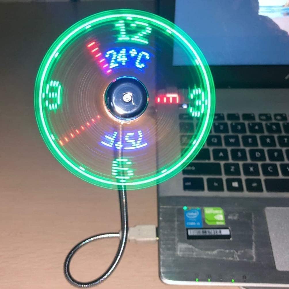 Breis New Usb Clock Fan With Real Time Clock And Temperature Display Function,Silver,1 Year Warranty