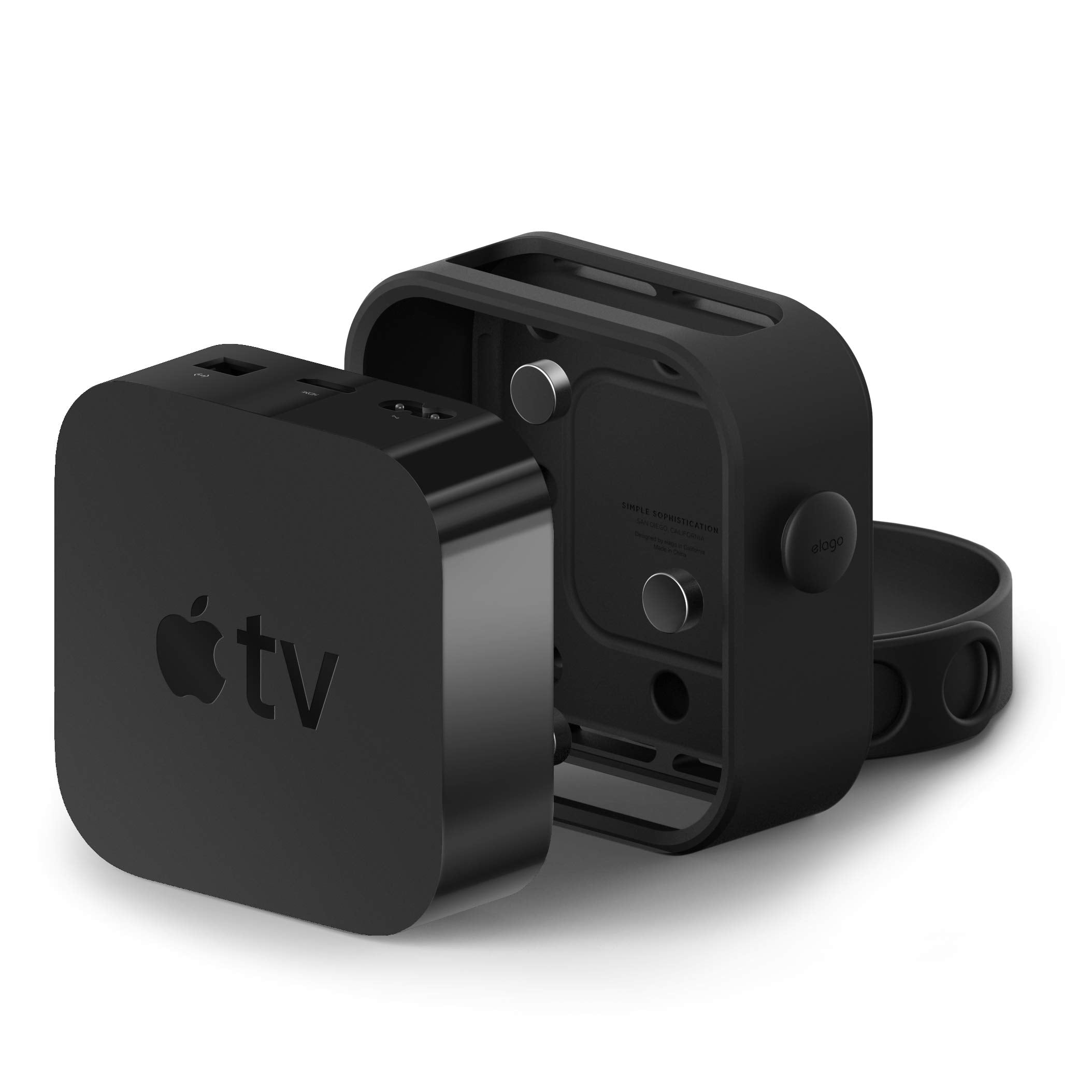 elago Apple TV Mount  3 Mount Options (Magnet, Hang, Screw), Compatible with Apple TV 4K 2021 / HD and All Models, Prevents ove