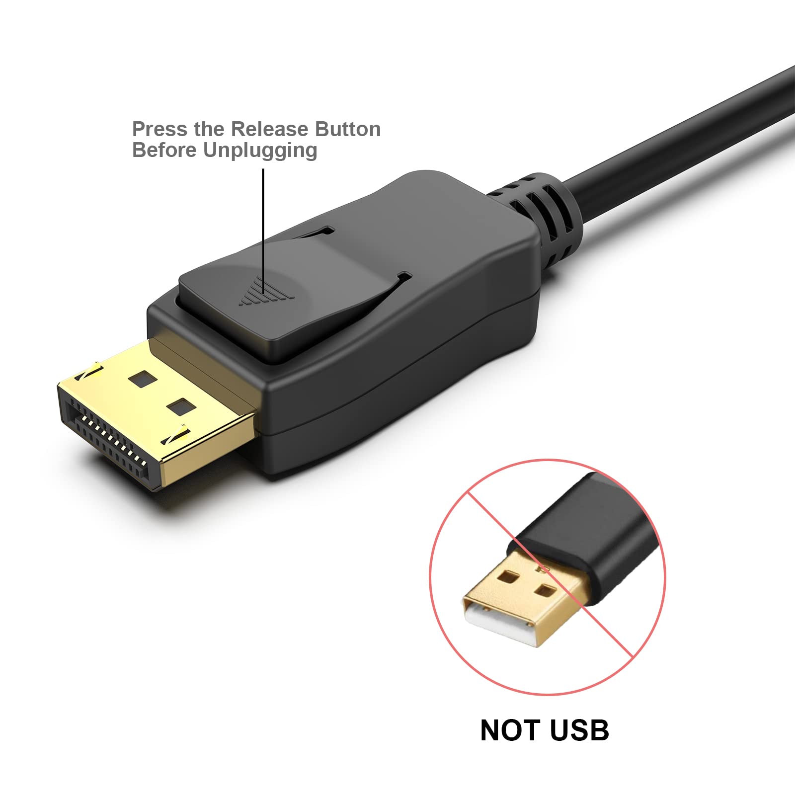 Avacon 4K Displayport To Hdmi 6 Feet Gold Plated Cable, Uni Directional Dp 1.2 Computer To Hdmi 1.4 Screen Displayport To Hdmi A