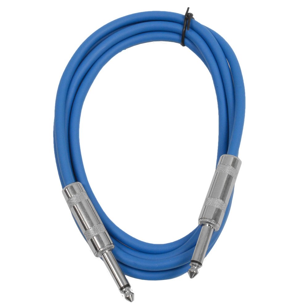Seismic Audio Sastsx-6Blue-6Pk 6-Feet Ts 1/4-Inch Guitar, Instrument, Or Patch Cable, Blue