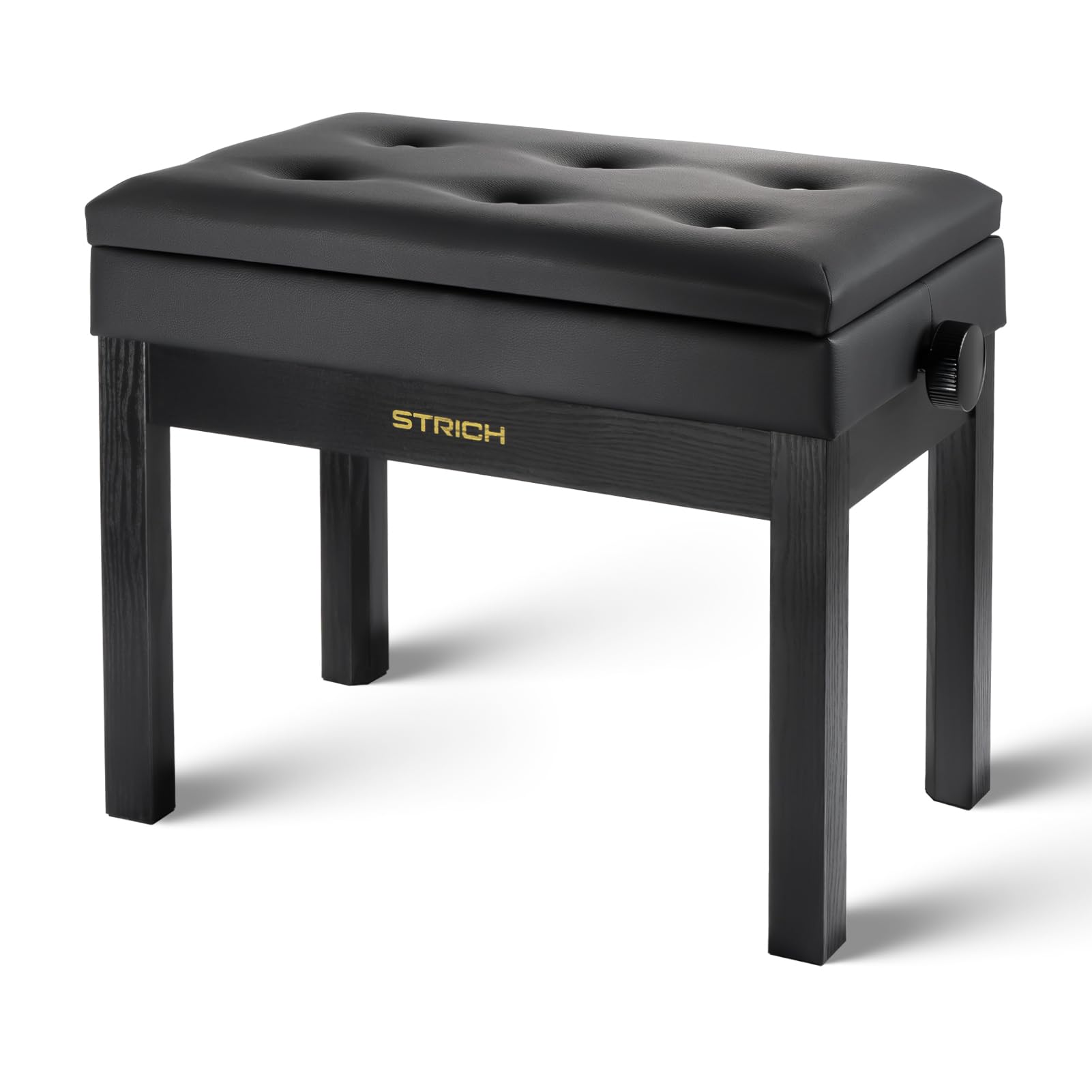STRICH Adjustable Piano Bench with Storage, Wooden Keyboard Bench with Bookcase Stool Chair Seat with High-Density Sponges Cushi