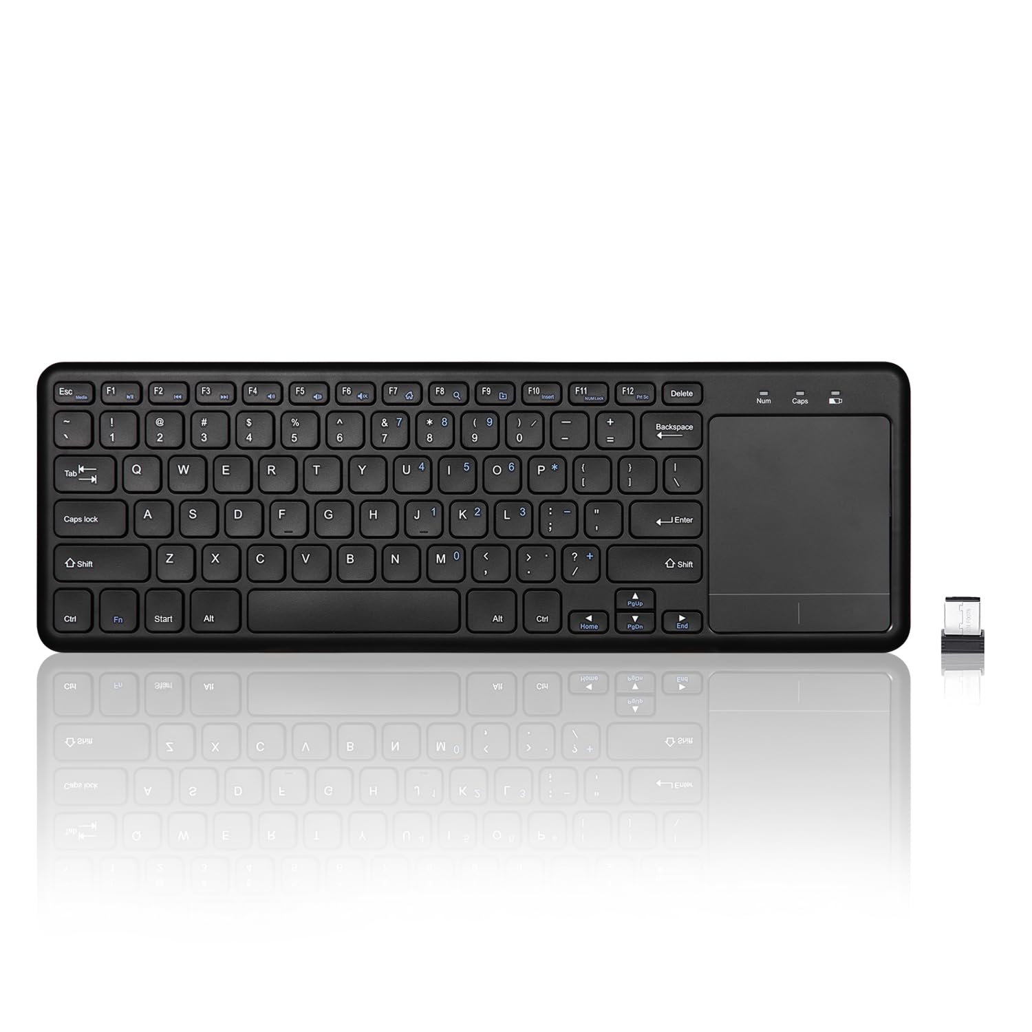 Perixx Periboard 716 Wireless Keyboard With Touchpad, Support Multiple Devices Connection With Tv, Tablet And Smartphone, X Type Scissor Keys, Black, Us English Layout
