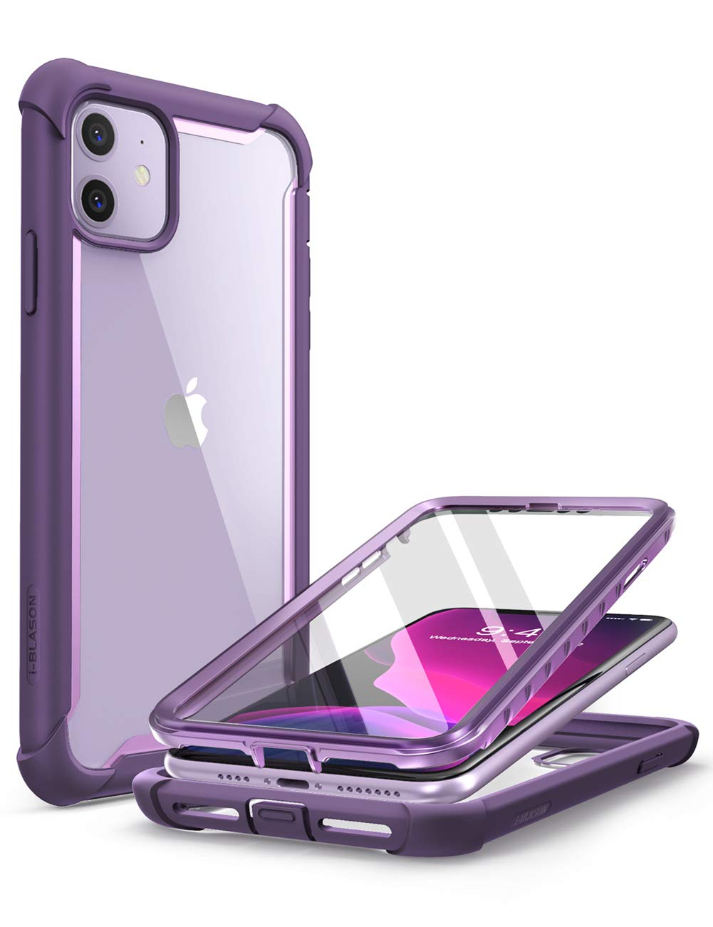 i-Blason Ares Case for iPhone 11 6.1 inch (2019 Release), Dual Layer Rugged Clear Bumper Case with Built-in Screen Protector (Pu
