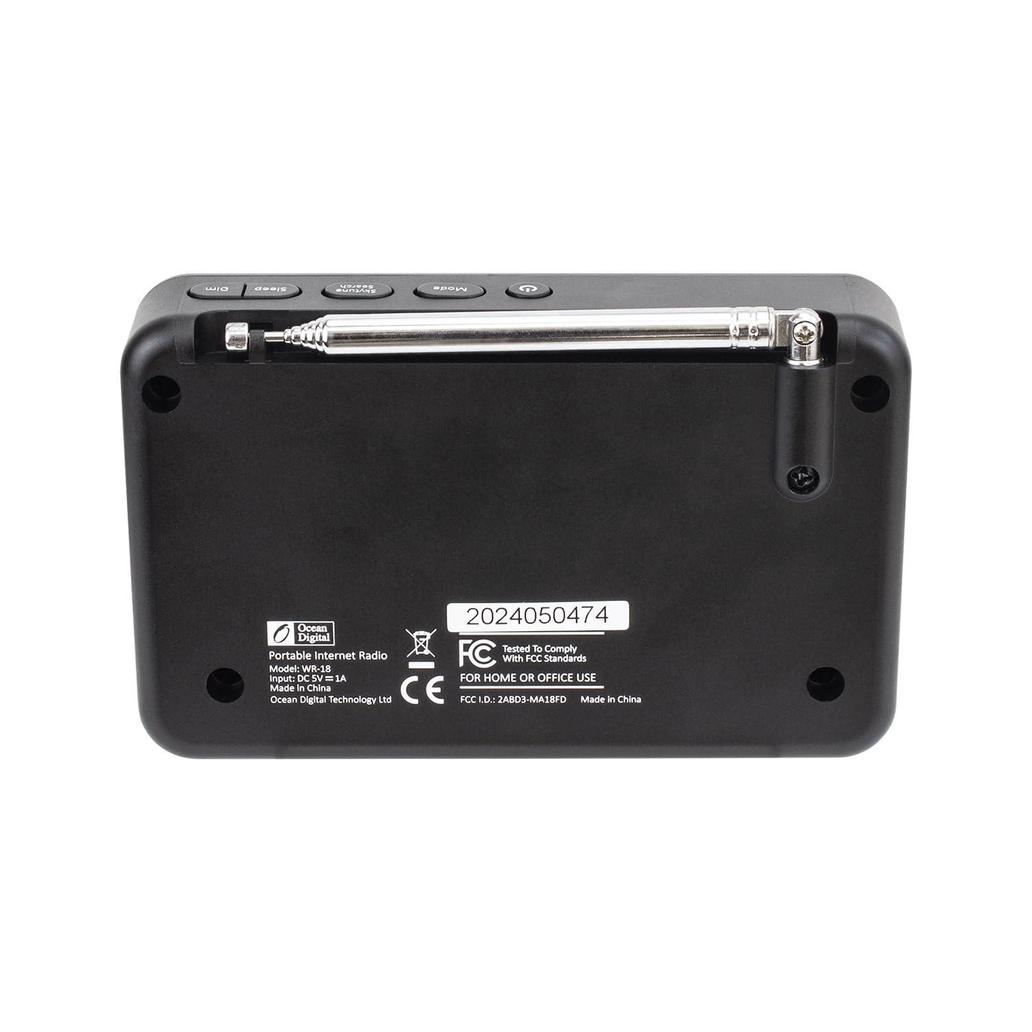 Ocean Digital Wr 18 Handheld Portable Internet Radio, Fm, Bluetooth Speaker, Micro Sd, Rechargeable, 5 Preset Buttons, Dimmer, A