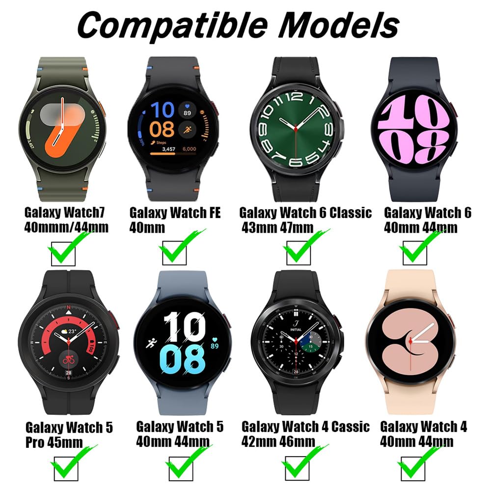 For Galaxy Watch 7/6/5/4/Fe 40Mm 44Mm Bands, No Gap Soft Silicone Sport Strap Wristbands Compatible With Samasung Galaxy Watch 7