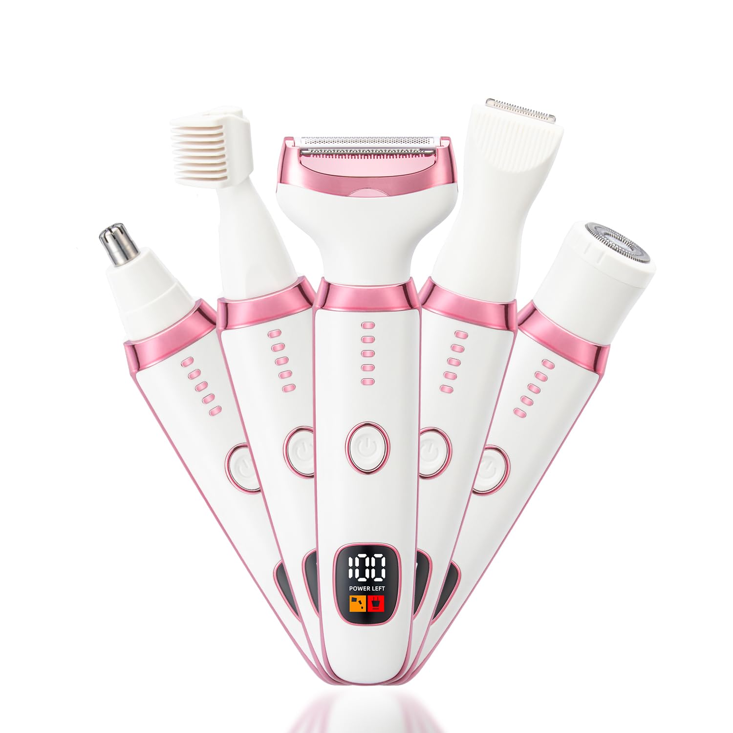 Electric Razors Shavers for Women, Bikini Trimmer 5 in 1 Electric Shaver Razor for Women Wet/Dry Face Razors for Face Nose Eyebr