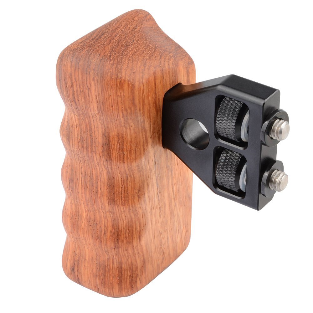 Camvate Dslr Wooden Handle For Right Grip Mount Support For Dv Video Cage Rig(Right Hand)   1476
