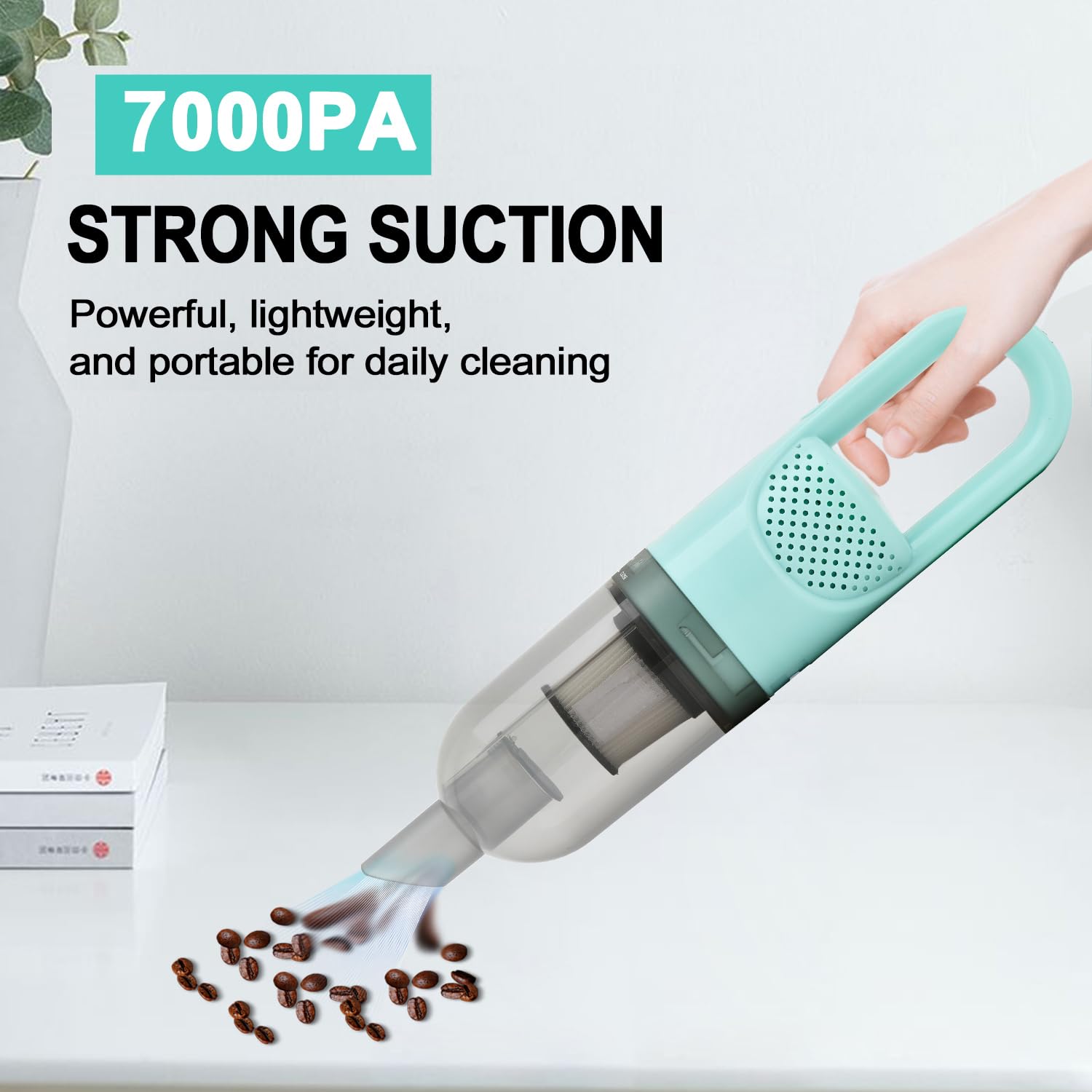 Sippon Cordless Vacuum Cleaner, 2 In 1 Lightweight Stick Vacuum W/100W Powerful Motor & Led Display, Portable Handheld Vacuum Fo