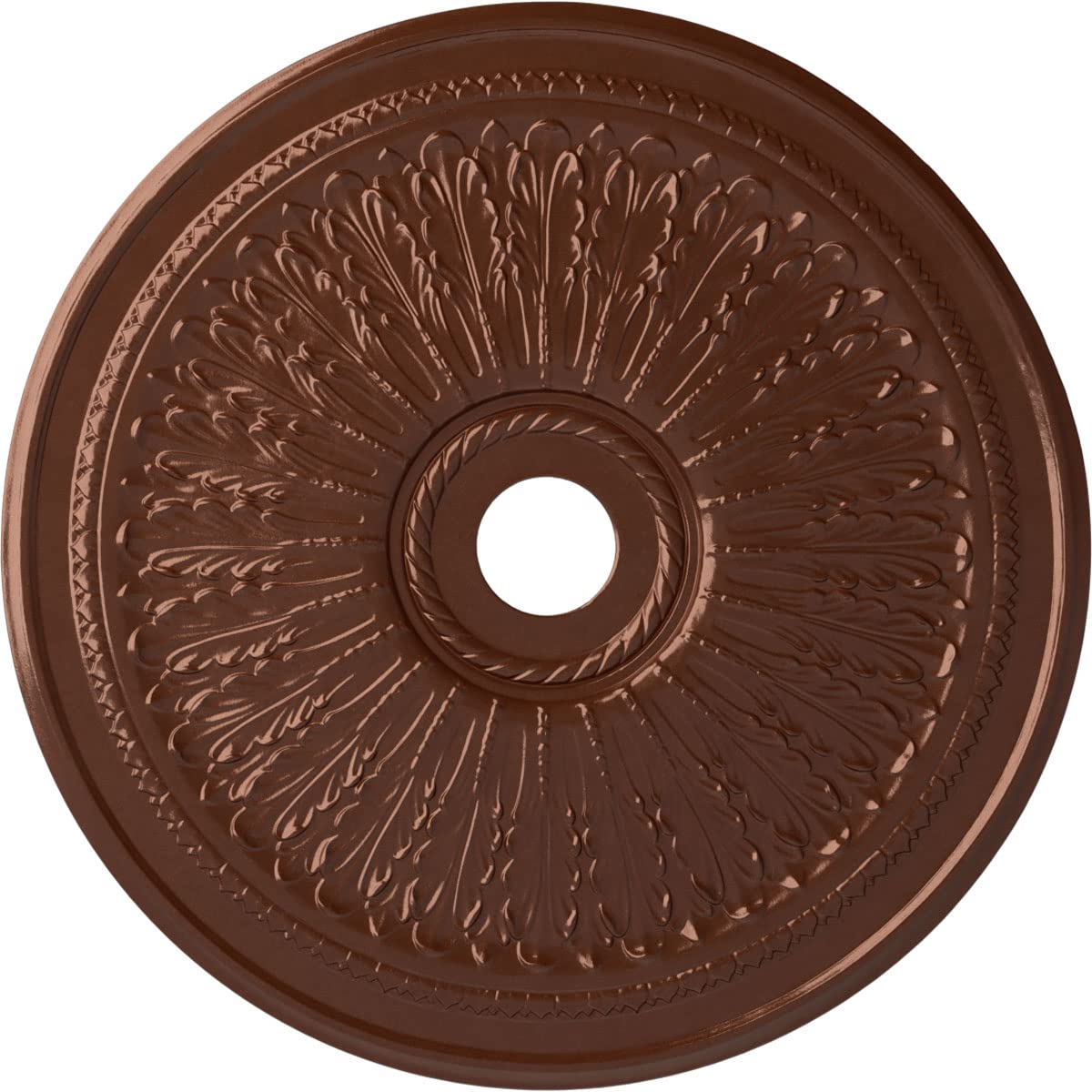 Ekena Millwork Cm29Oacps Oakleaf Ceiling Medallion, 29 1/8''Od X 3 5/8''Id X 1''P, Hand Painted Copper Penny