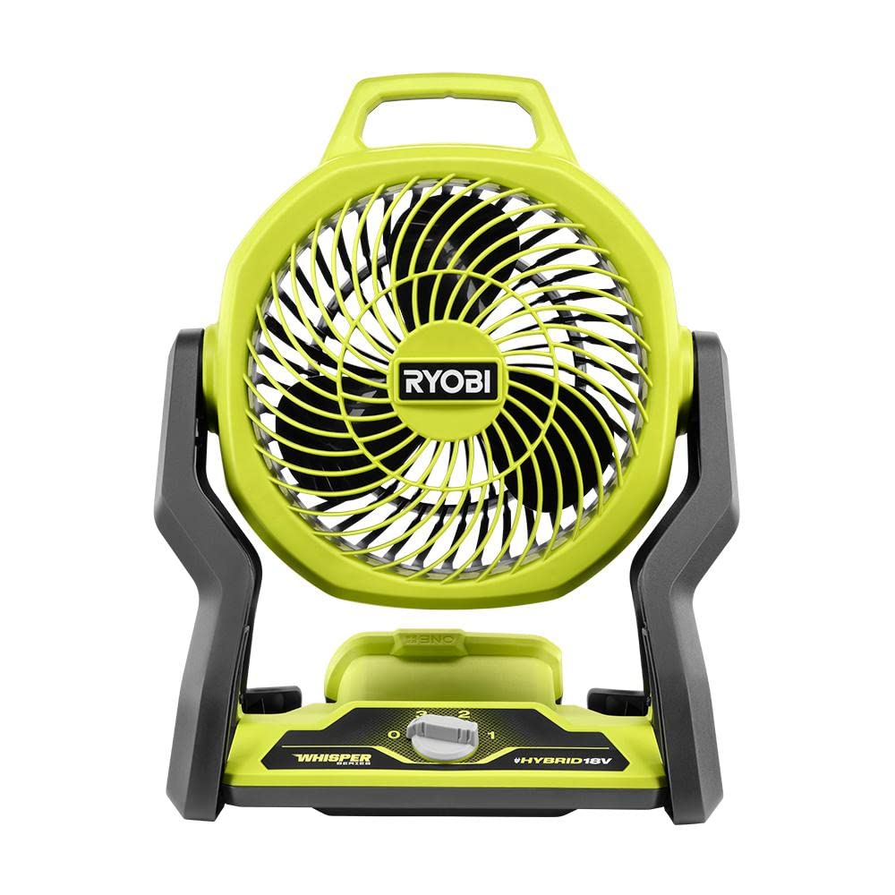 Ryobi One+ 18V Cordless Hybrid Whisper Series 7 1/2 In. Fan (Tool Only), Green (Pcl811B)