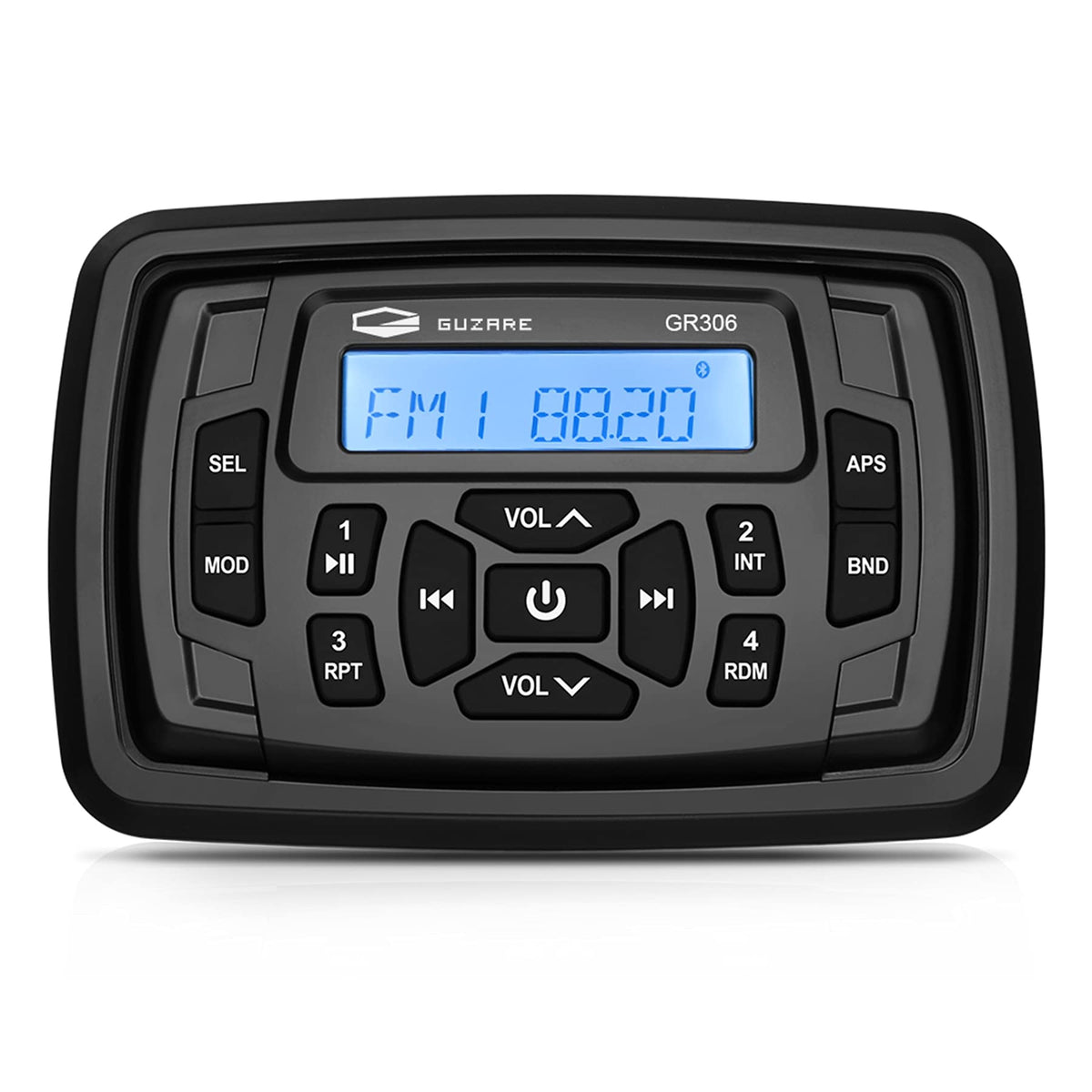 Guzare Marine Stereo Bluetooth Waterproof Boats Golf Cart Radio Digital Media Stereo Receiver Am Fm Tuner Bluetooth Streaming On