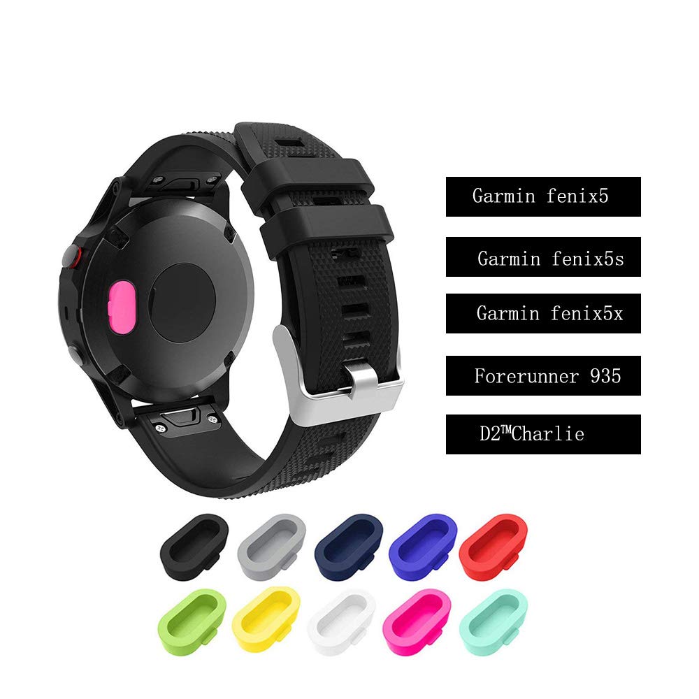 Ckanday 20 Pcs Colorful Charger Port Protectors Compatible With Fenix 6X 6S 65 5S 5X Plus Garmin Vivoactive 4 4S 3 Music Forerun