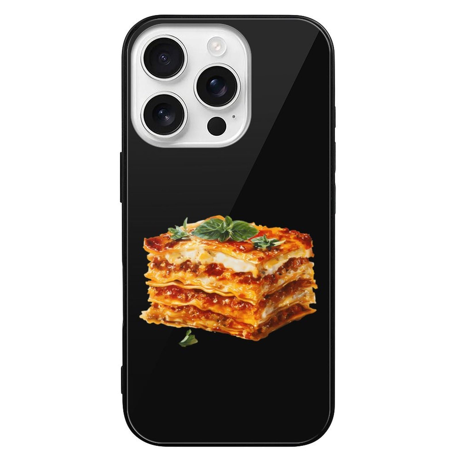 Watercolor Italian Lasagna Printed Glass Phone Case Cover Compatible with iPhone 16/16 Plus/16 Pro/16 Pro Max/16 E