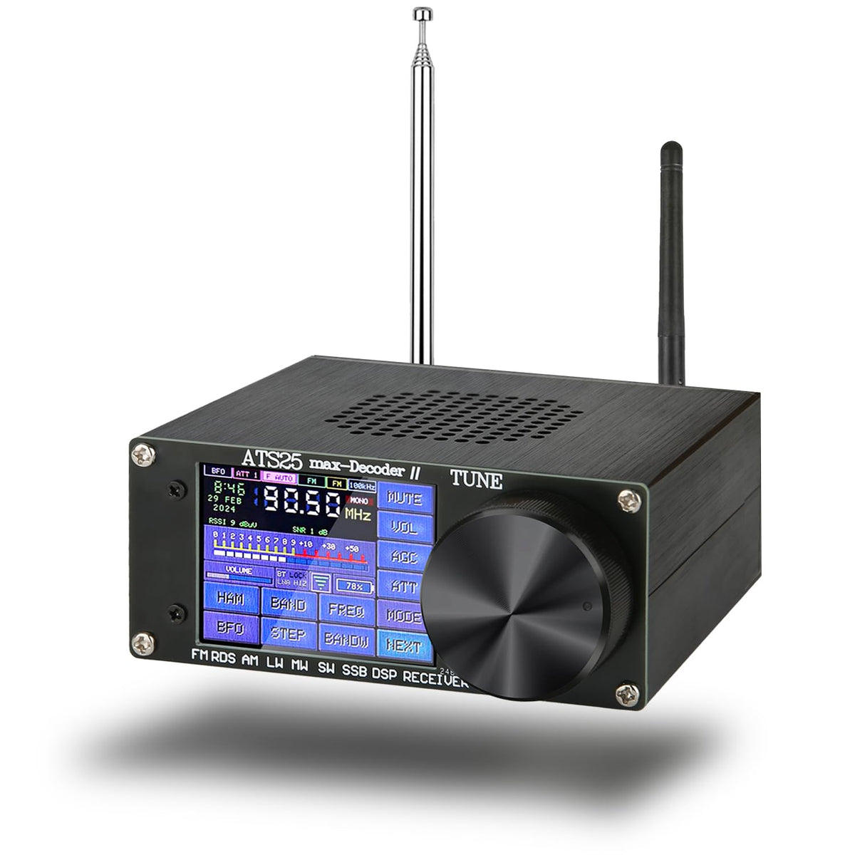 Ats25 Max Decoder Ii Si4732 Radio Receiver With 4000Ma,V4.17 Upgraded Adds Hi Z Antenna Input Impedance Lna Function 50Ohm Mode 