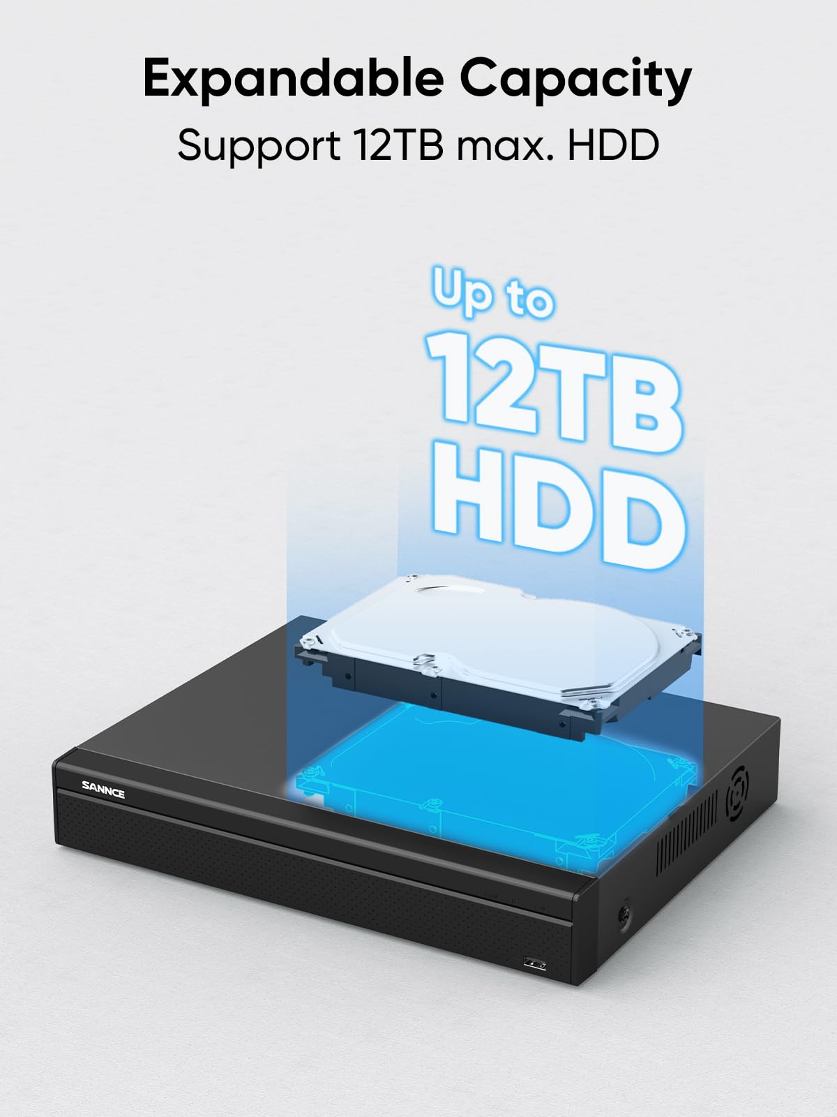 Sannce 4K Poe Cctv Nvr 16 Channel Home Security Camera System With 4Tb Hard Drive, Supports 8Mp/5Mp/4Mp/1080P Hd Ip Cams 24/7 Surveillance Recording, Motion/Vehicle Detection