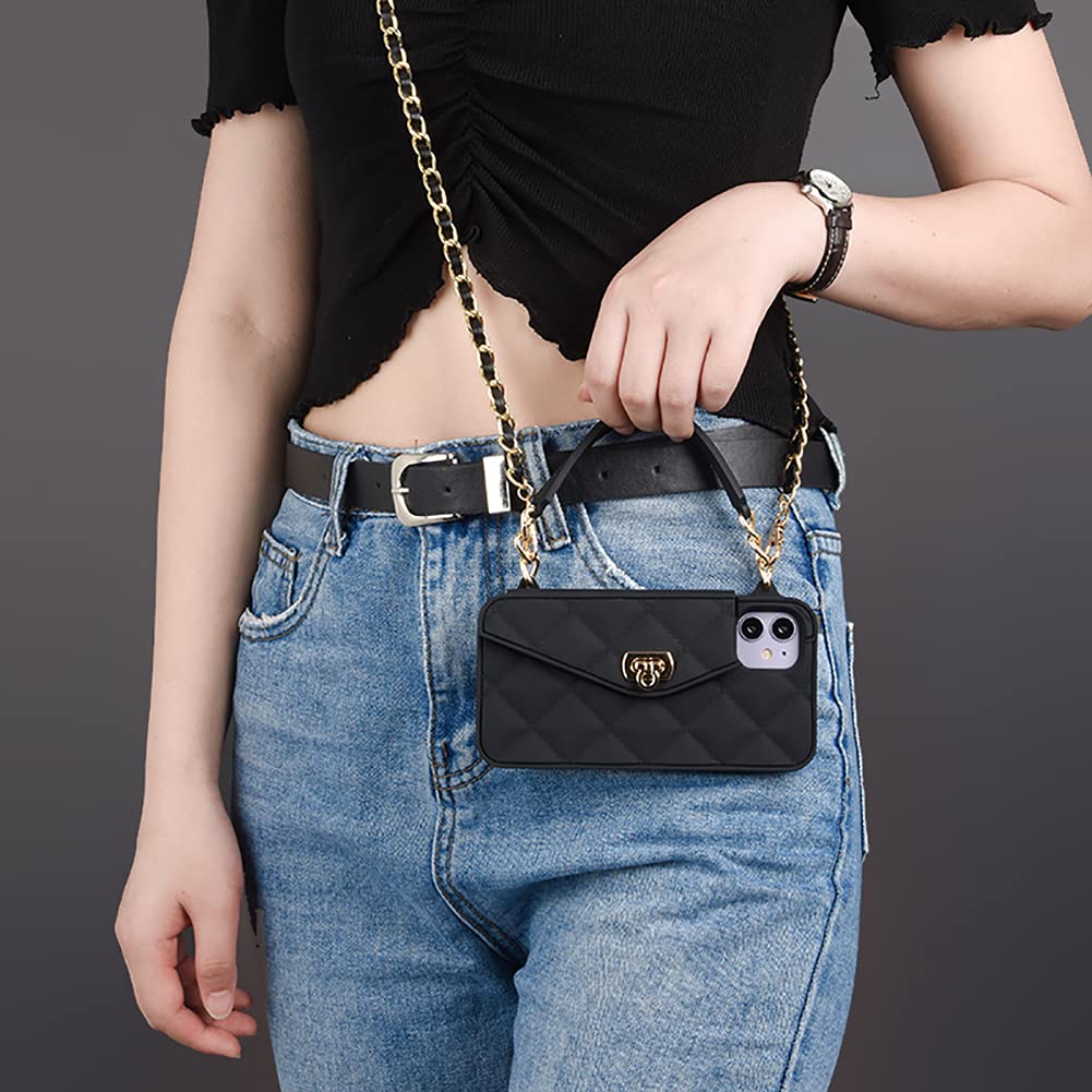 Yatchen For Iphone Xs Max Wallet Case,Crossbody Phone Case With Lanyard Strap Cute Wallet Case Flip Folio Credit Card Holder Sof