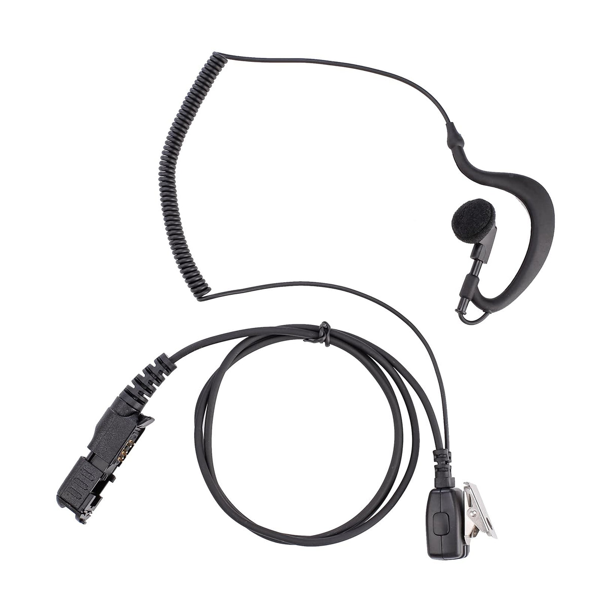Pofenal Xpr 3500E Xpr3300E Extensible Single Wire Walkie Talkie Earpiece Compatible For Xpr3500 Xpr3300 With Ptt Mic G Shaped He