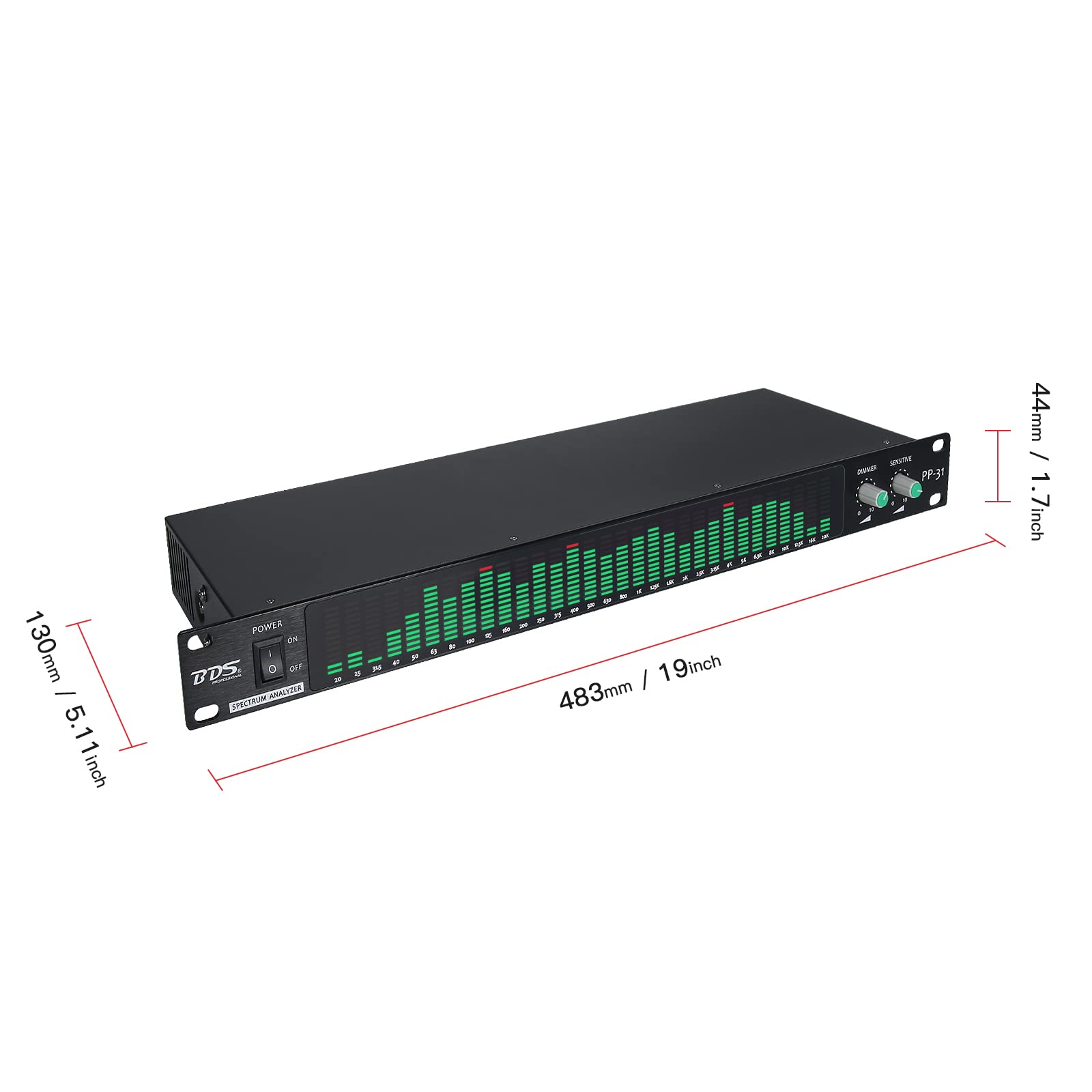 Bds Pp 31 Green Digital Audio Spectrum Analyzer Display 1U Music Spectrum Vu Meter 31 Segments