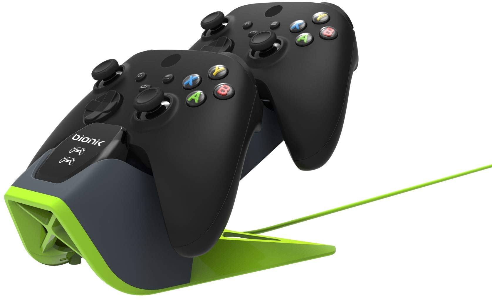 Bionik Power Stand for Xbox Series X/S: Dual Charge & Storage Dock with 2 Rechargeable Batteries-Power Adapter Included (BNK-907