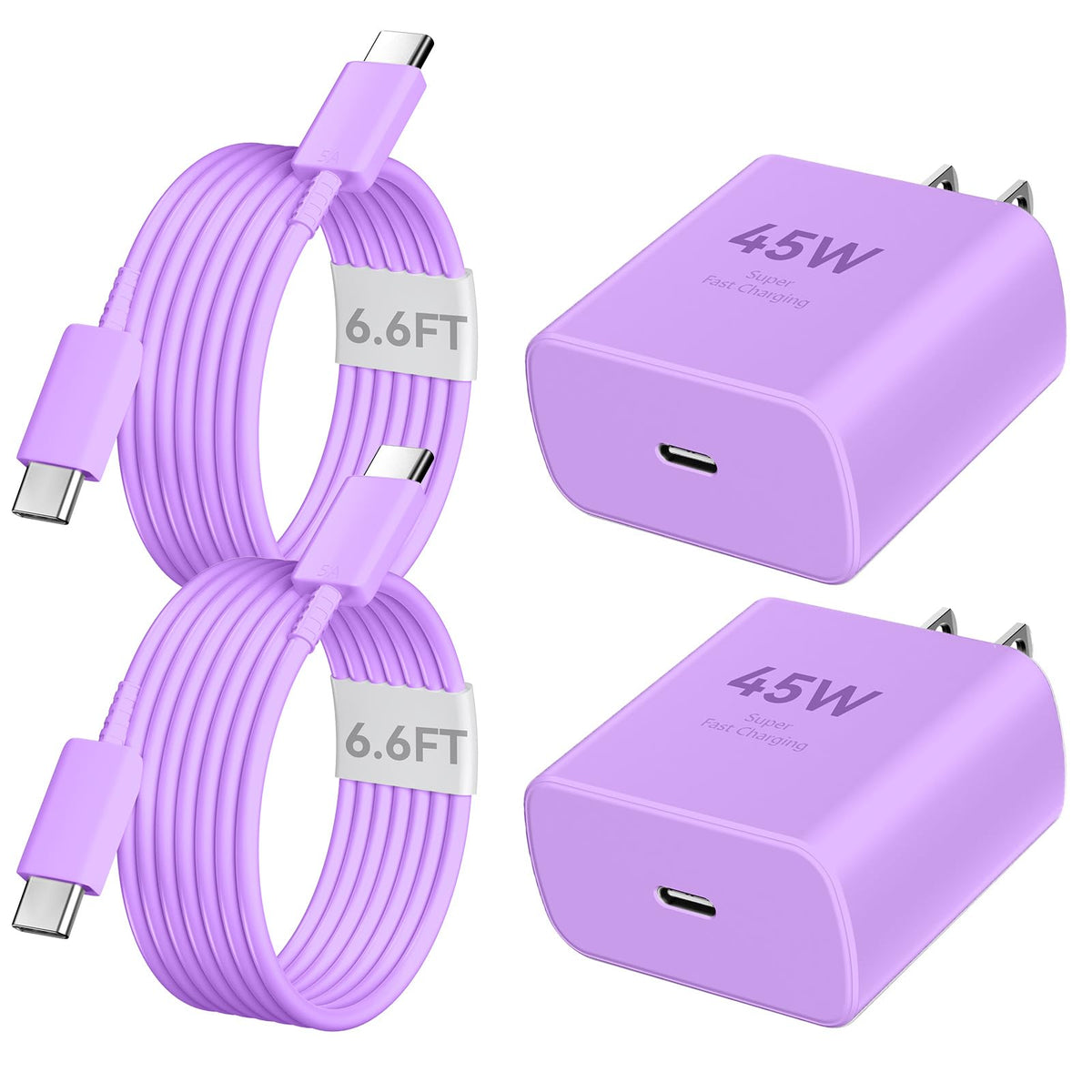 Phone 16 Pro Max Charger Fast Charging, 45W Super Fast Usb C Charger Block With 6.6Ft Long Charging Cord Cable For Phone 16 Pro