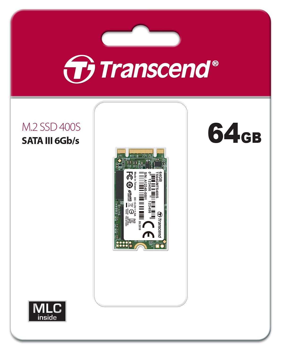 Transcend Ts64Gmts400S 64Gb M.2 Sataiii 42Mm 400S Internal Solid State Drive