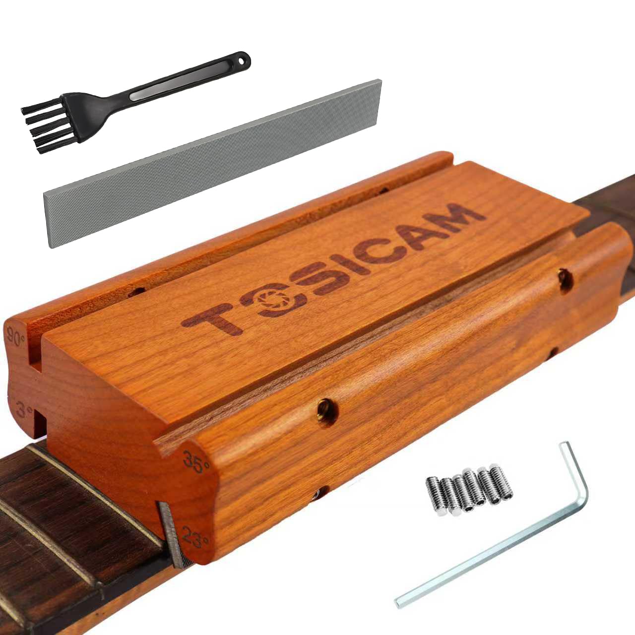 Guitar Fret End Beveling File, 4 in 1 3/23/35/90 Degree fret file - Guitar Bass Fret End Dressing, Guitar Fret Crowning End Beve