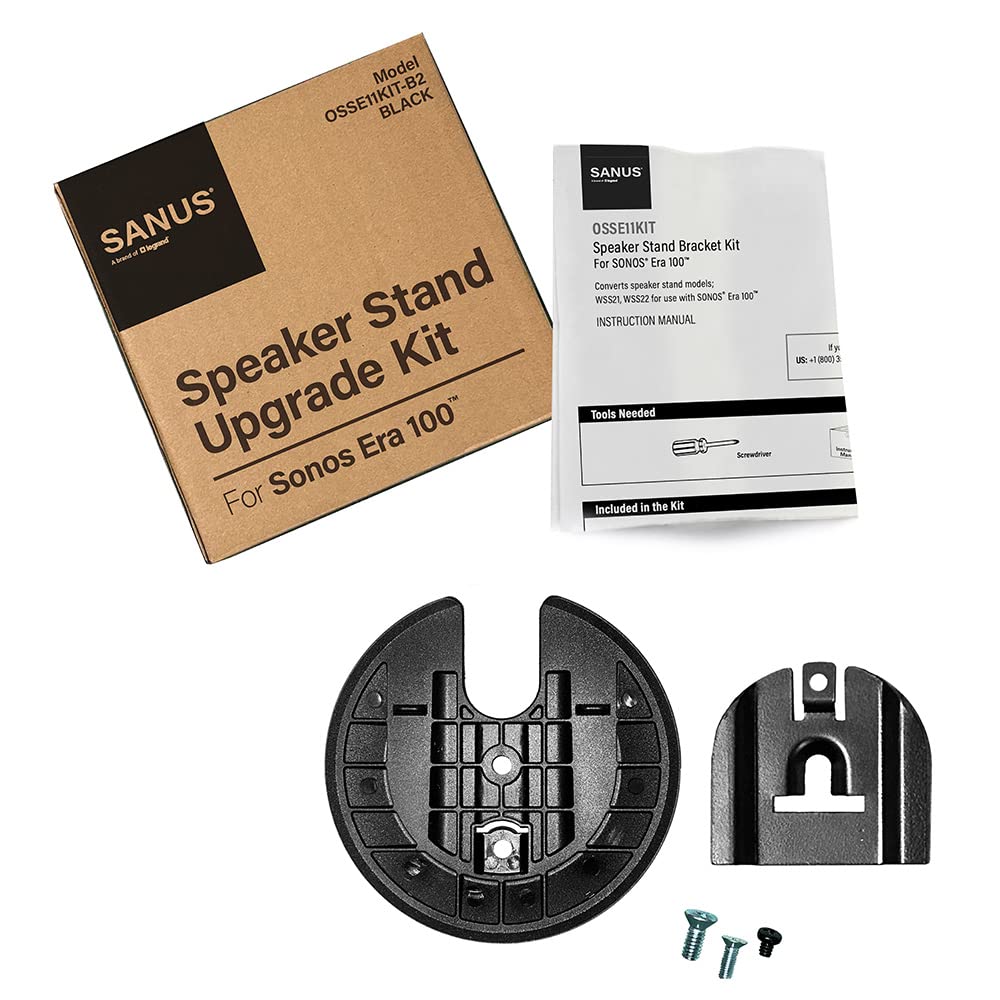 Sanus Upgrade Kit for WSS21/WSS22 Speaker Stands - Black, Plastic & Metal, Compatible with Sonos Era 100™