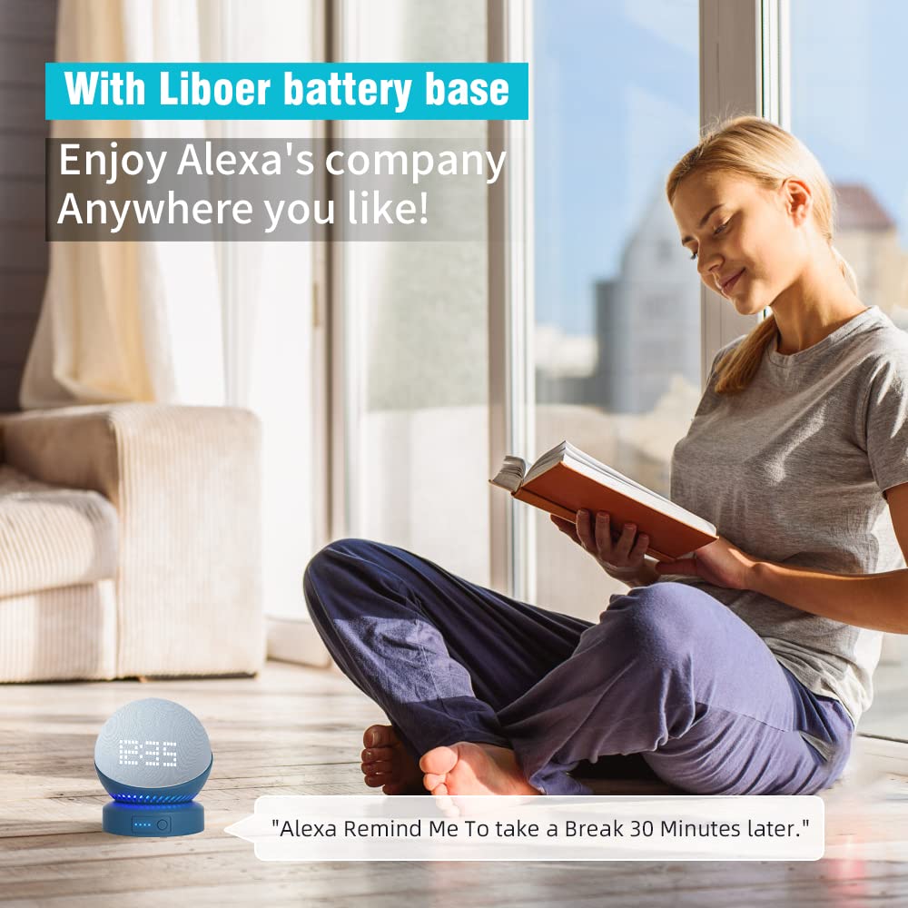 Battery Base For Dot 5 Generation, Movable Battery Stand Desktop Holder,Extend Using Time Charging Accessory Fits For Dot 5 (Blu