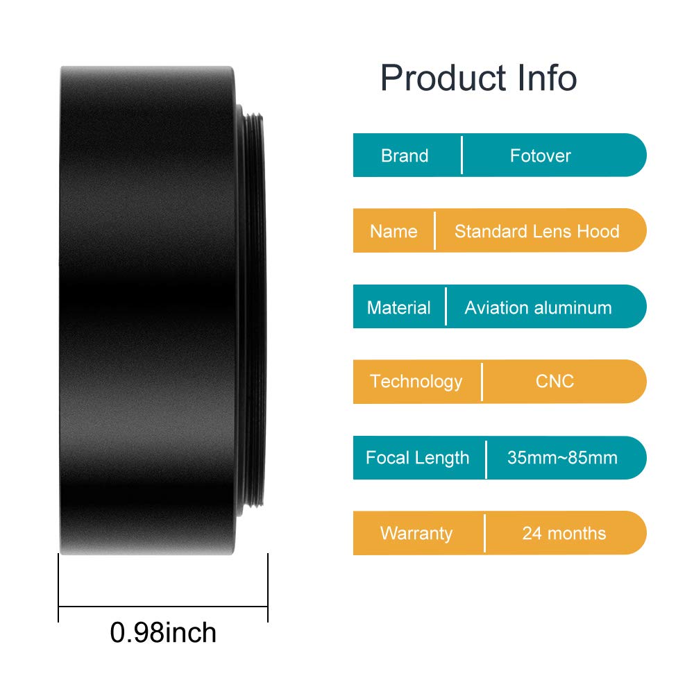 46Mm Metal Standard Screw In Standard Lens Hood Sunshade With Centre Pinch Lens Cap For Canon Nikon Sony Pentax Olympus Fuji Sum