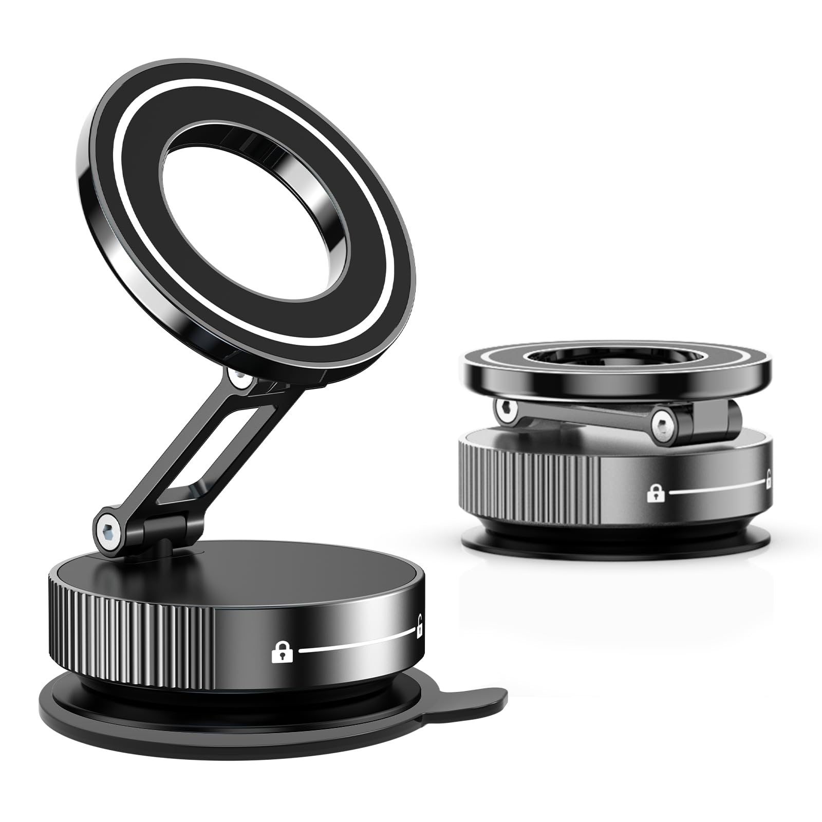 360Adjustable Vacuum Magnetic Phone Holder For Your Car [96+Lbs Suction & 2800Gf Magnetic & Hands-Free Suction Cup] Car Mount Fo