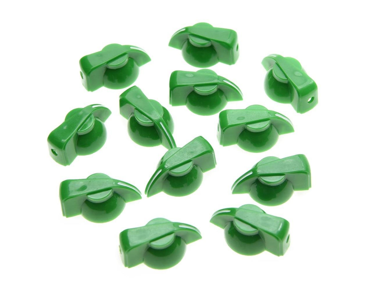 Kaish 12Pcs Flat Top Guitar Amplifier Knobs Effect Pedal Knob Chicken-Head Knobs Green