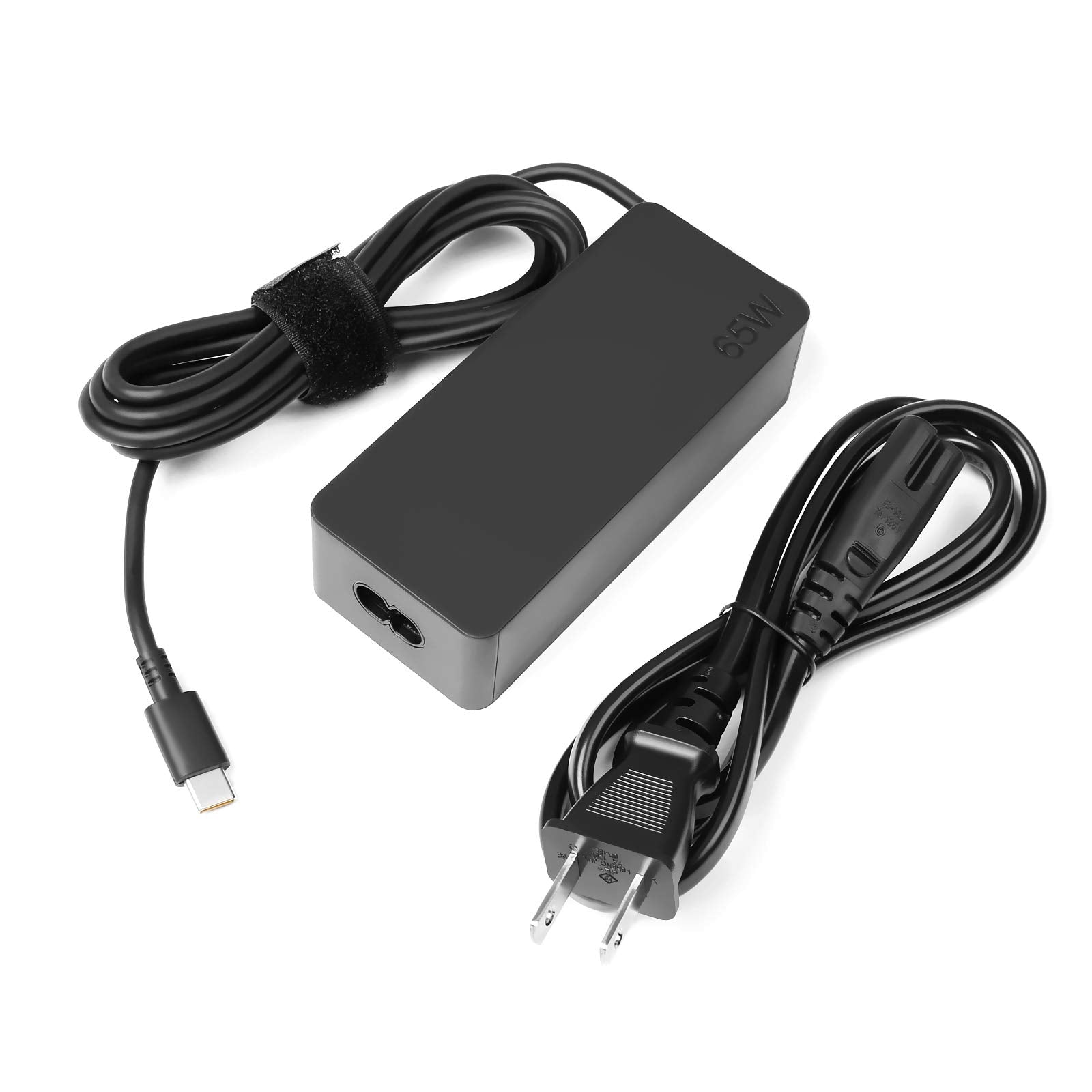 2 Prong 65W Usb C Ac Adapter For Lenovo Thinkpad Charger T480 T480S T490 T490S T495 T495S T580 T590 E480 E490 E490S E495 E580 E590 E595 X1 Carbon X395 Power Cord
