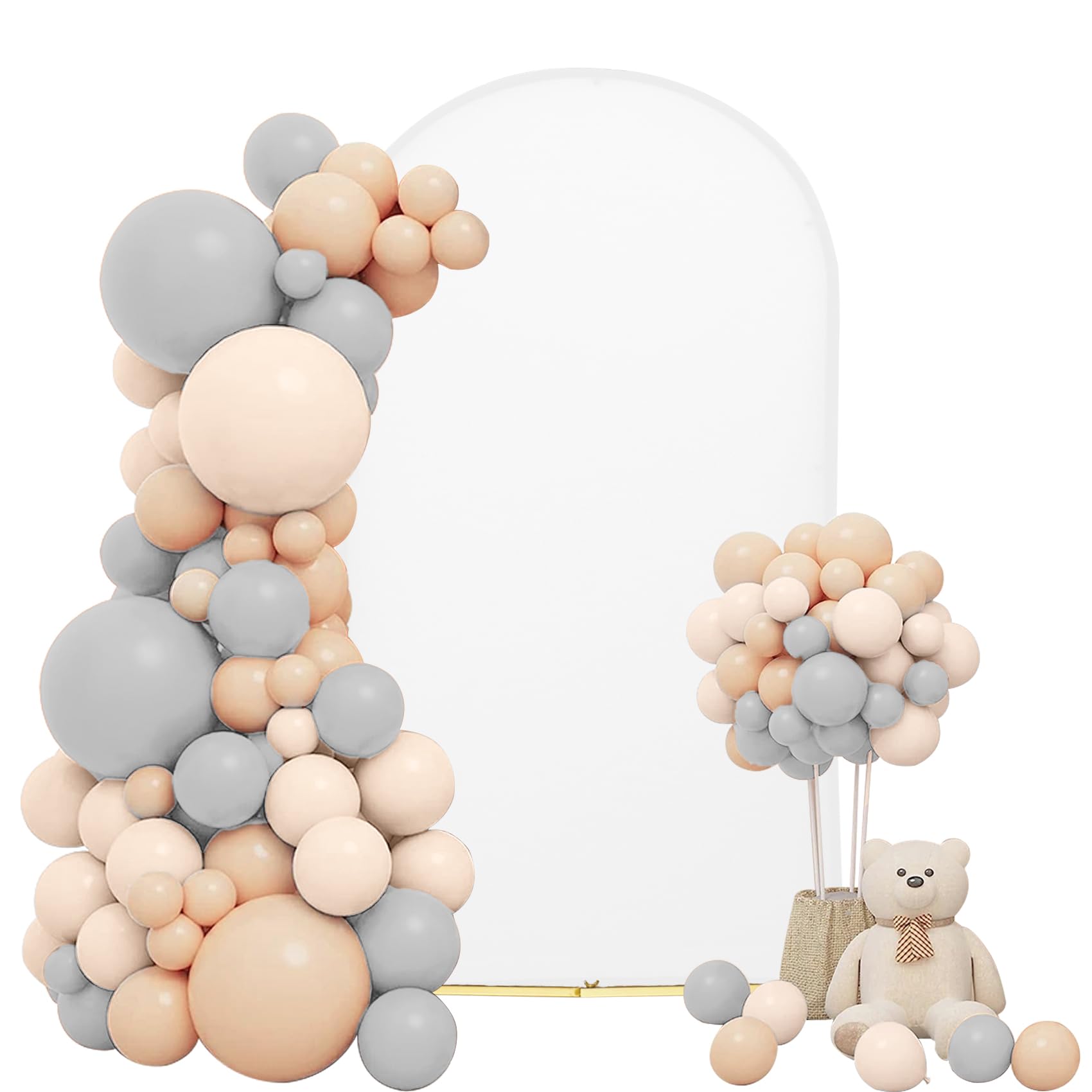 Wedding Arch Cover 6Ft White Spandex Fitted Arch Cover Round Top Stand Covers Double Side Stretchy Chiara Cover Backdrop Cover F