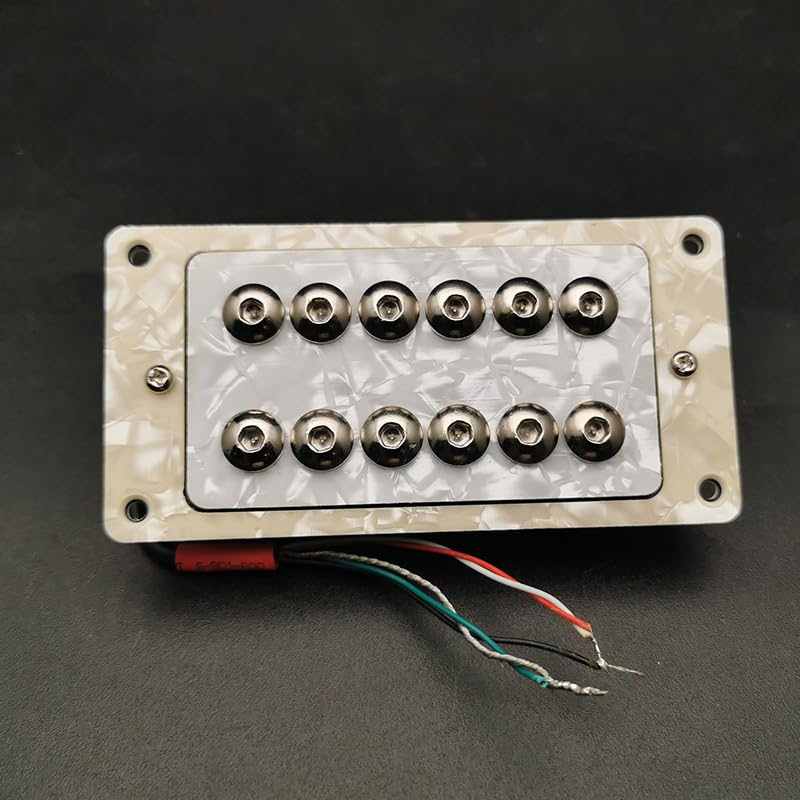 Maxcheer White Pearl Electric Guitar Humbucker Adjustable Screw Dual Coil For 6 String Electric Guitar Coil Splitting Pickup N7.
