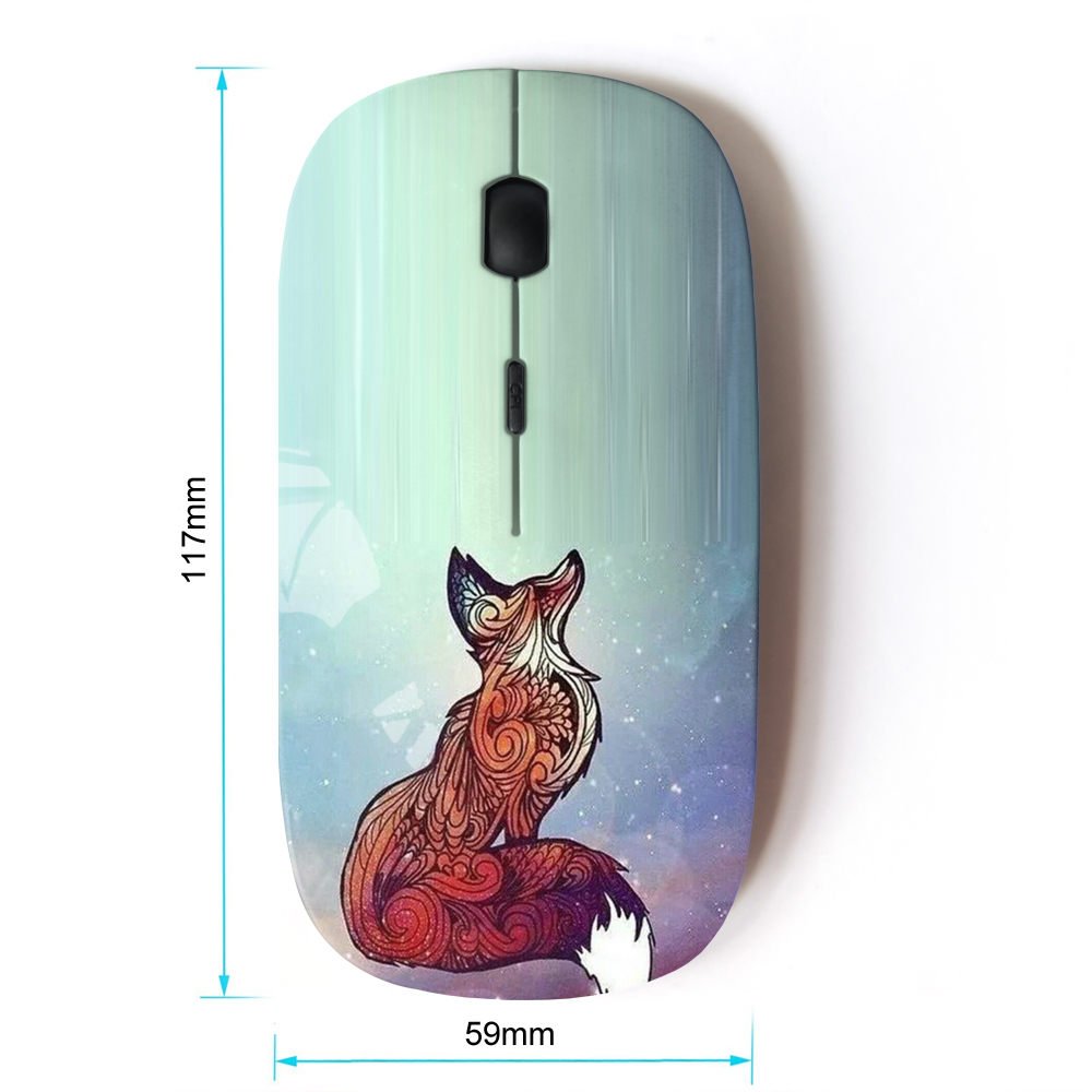 Koolmouse [ Optical 2.4G Wireless Mouse [ Fox Red Cute Animal Bright Art Beautiful ]
